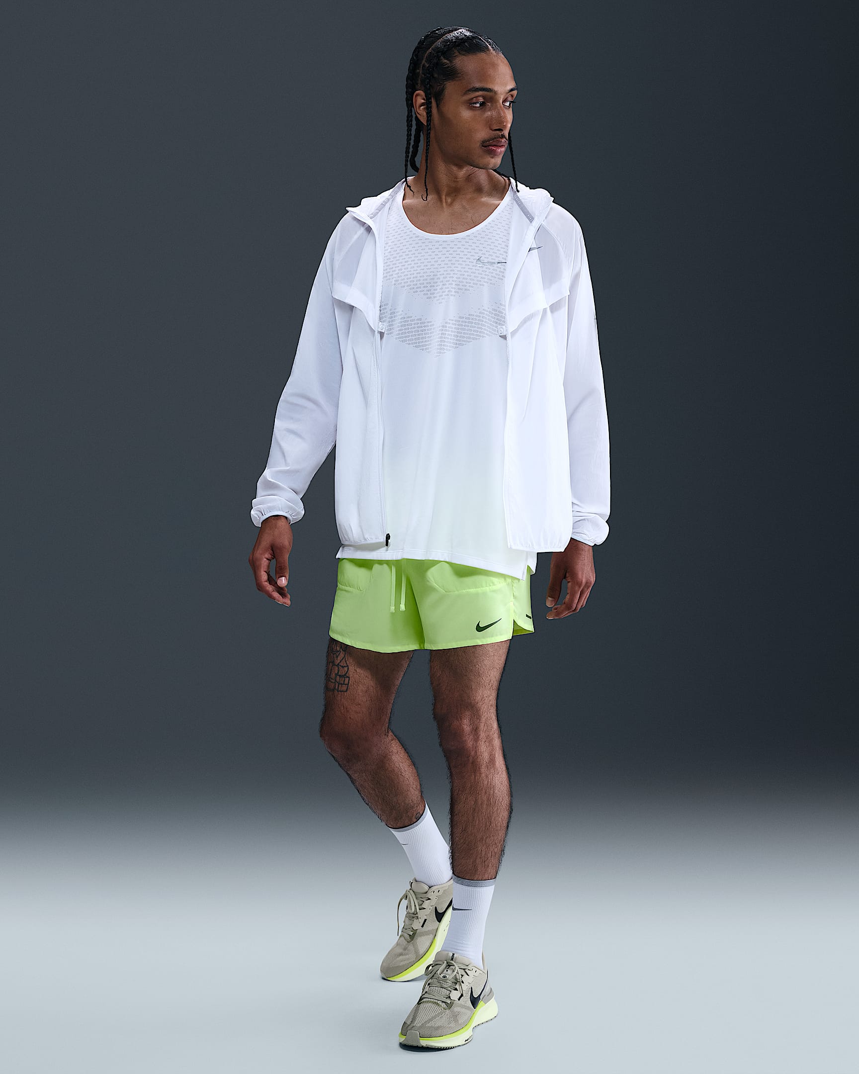 Nike Stride Men's Dri-FIT 5" 2-in-1 Running Shorts - Barely Volt/Barely Volt/Barely Volt