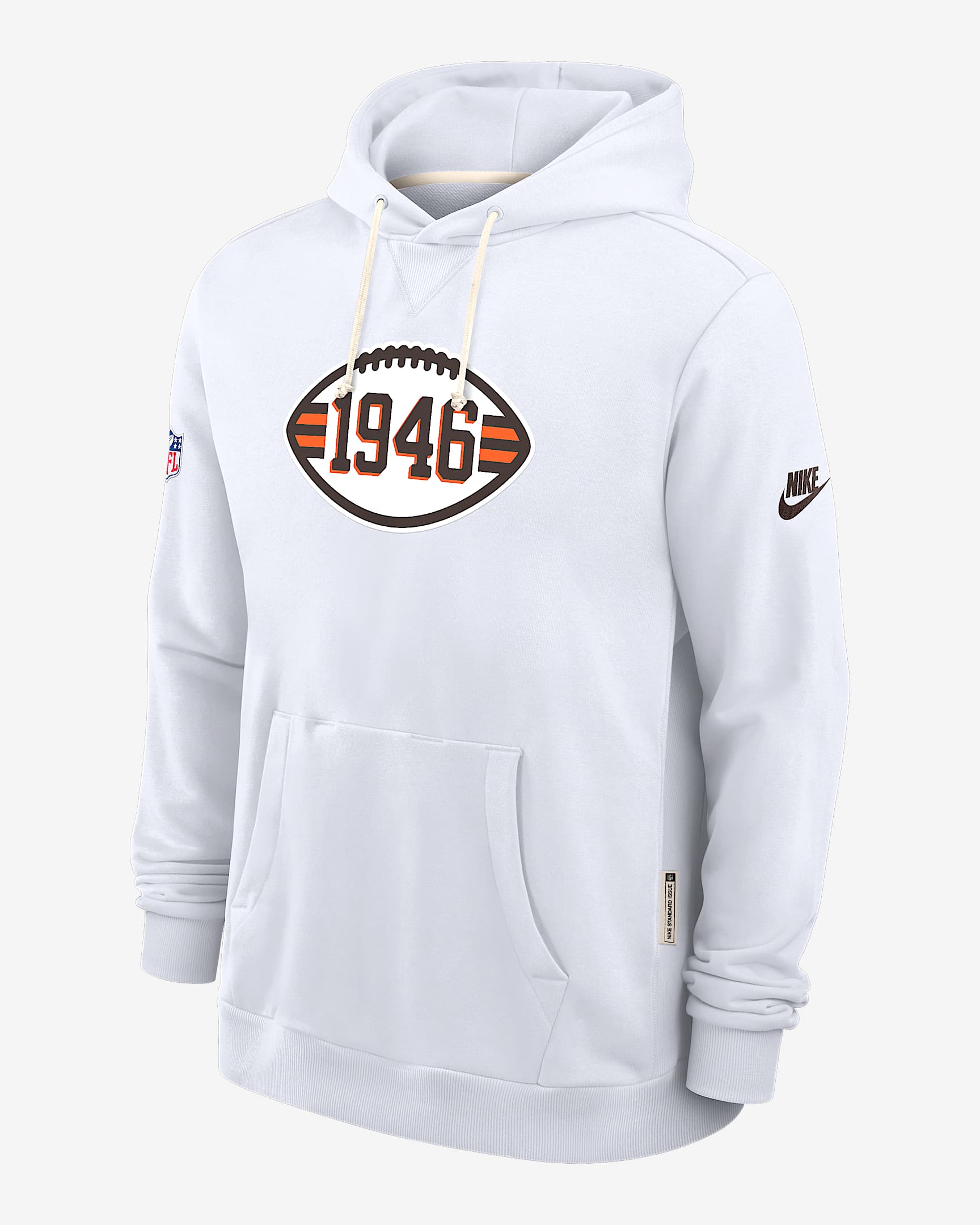 Cleveland Browns Alt Offensive Set Play Sideline Men's Nike Dri-FIT NFL Pullover Hoodie - White