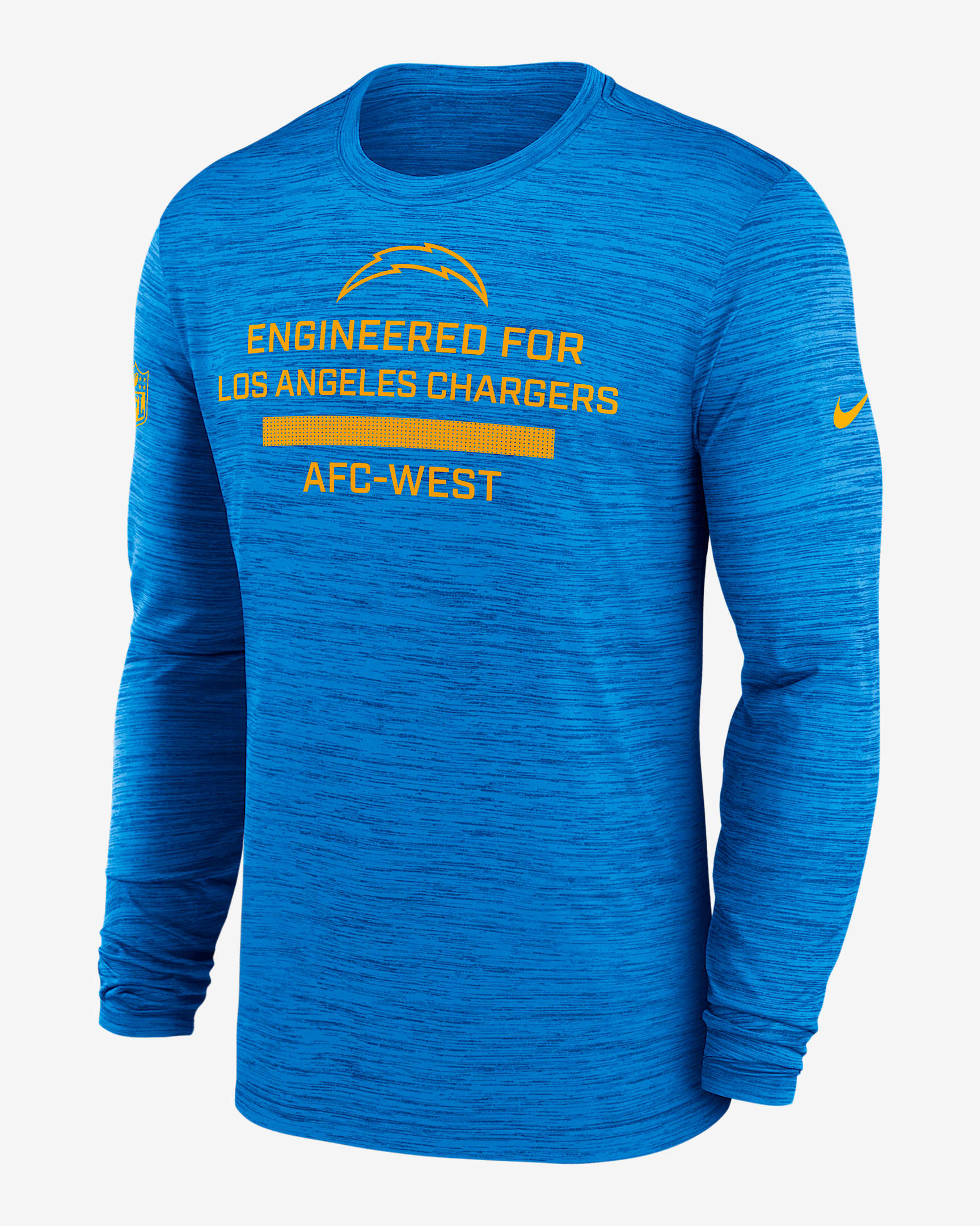 Playera de manga larga Nike Dri-FIT de la NFL para hombre Los Angeles Chargers Sideline Team Issue Velocity - Azul