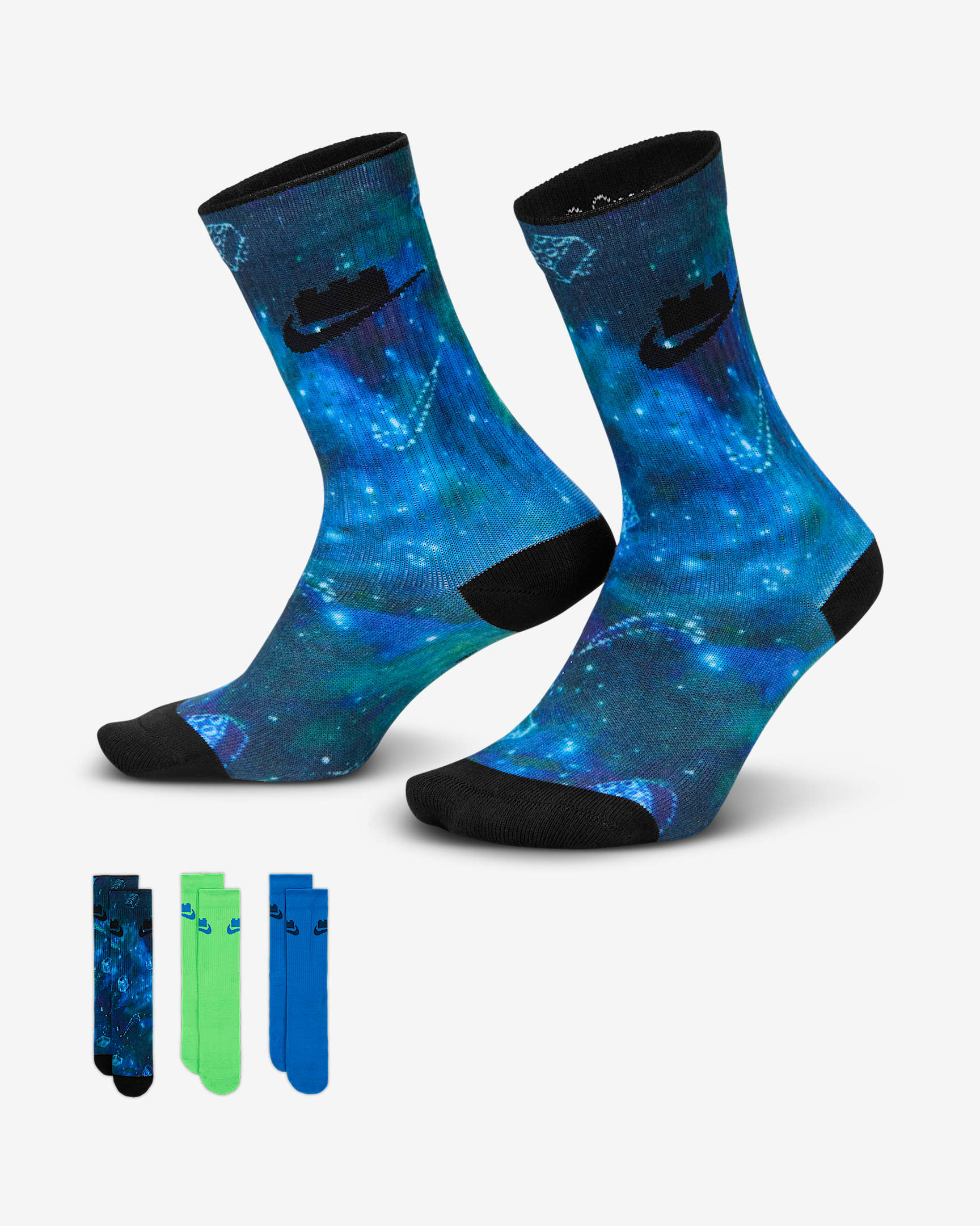 Chaussettes mi-mollet Nike x LEGO® Collection Everyday Essentials (3 paires) - Multicolore