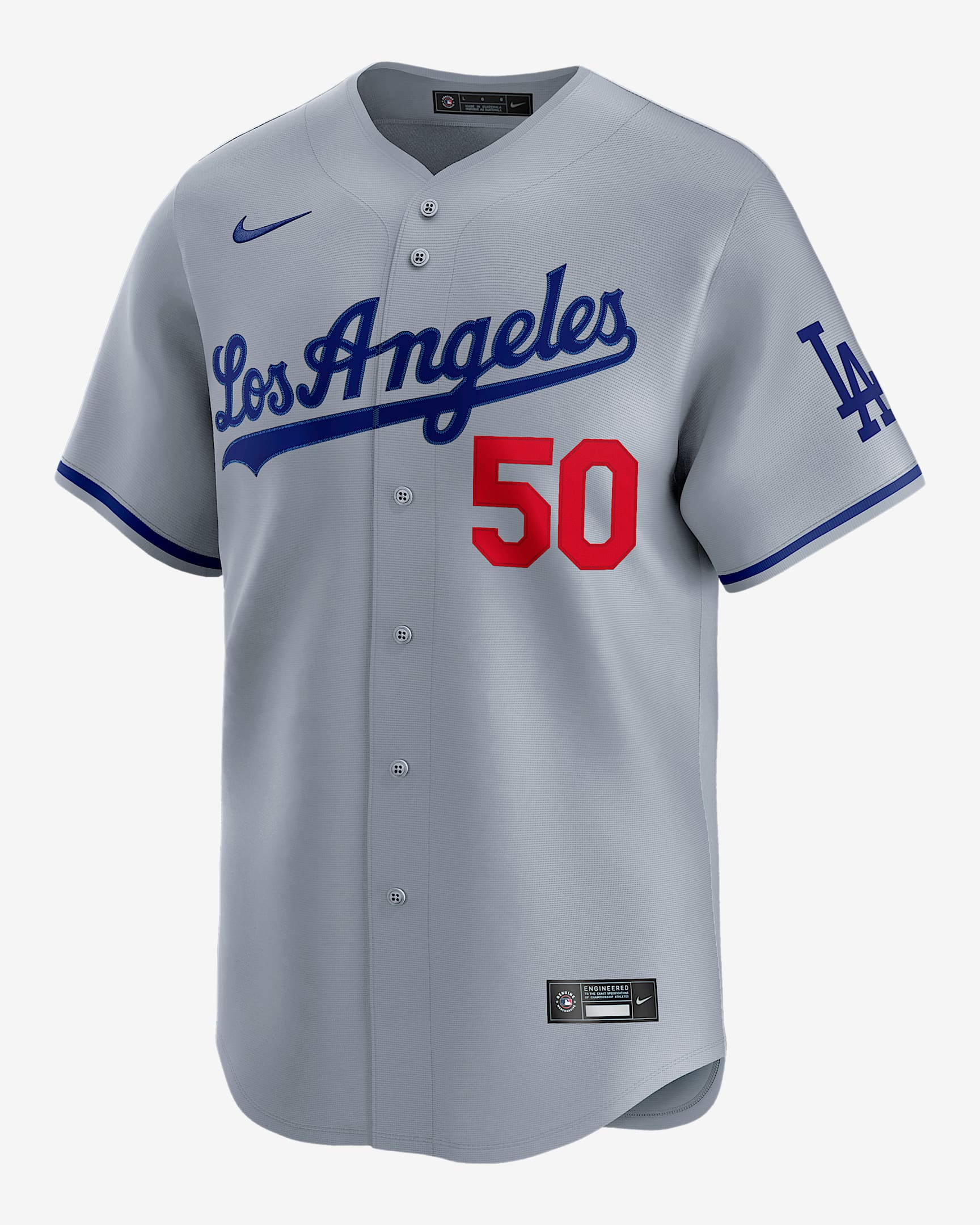 Jersey Nike Dri-FIT ADV de la MLB Limited para hombre Mookie Betts Los Angeles Dodgers - Gris