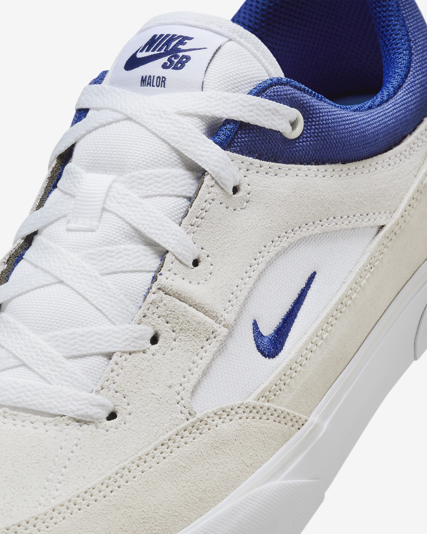 Nike SB Malor 男鞋 - 白色/Platinum Tint/白色/Deep Royal Blue