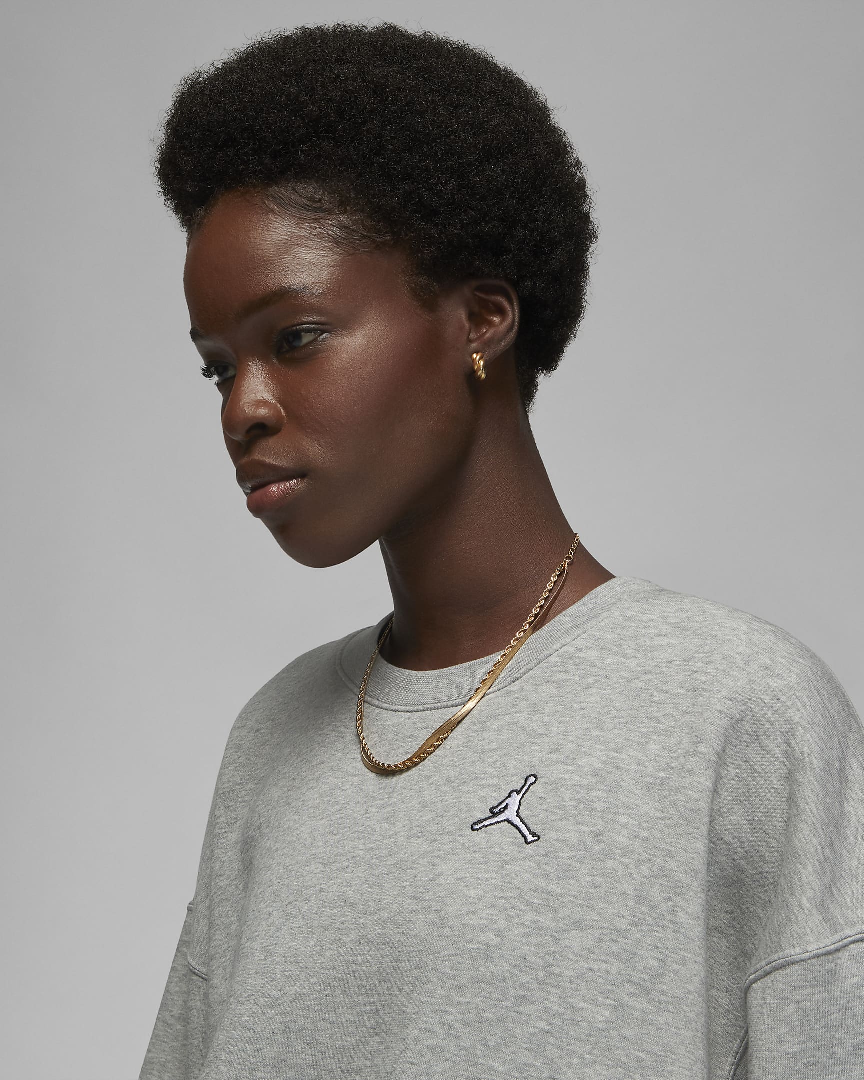 Jordan Brooklyn Womens Fleece Crew Neck Sweatshirt Nike Uk 