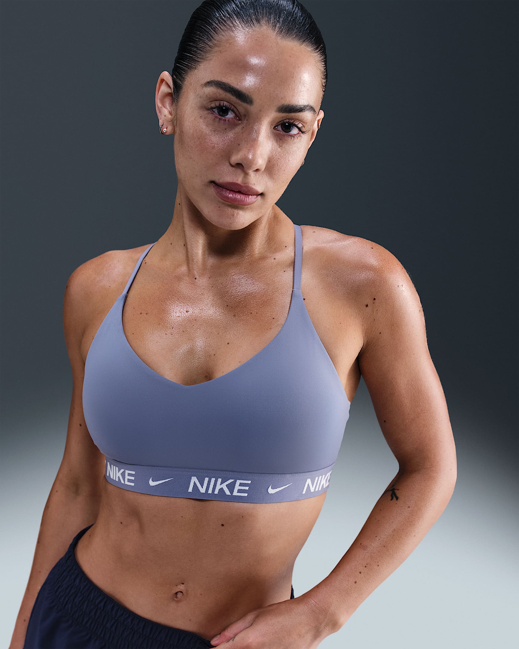 Nike Indy Light Support Women's Padded Adjustable Sports Bra - World Indigo