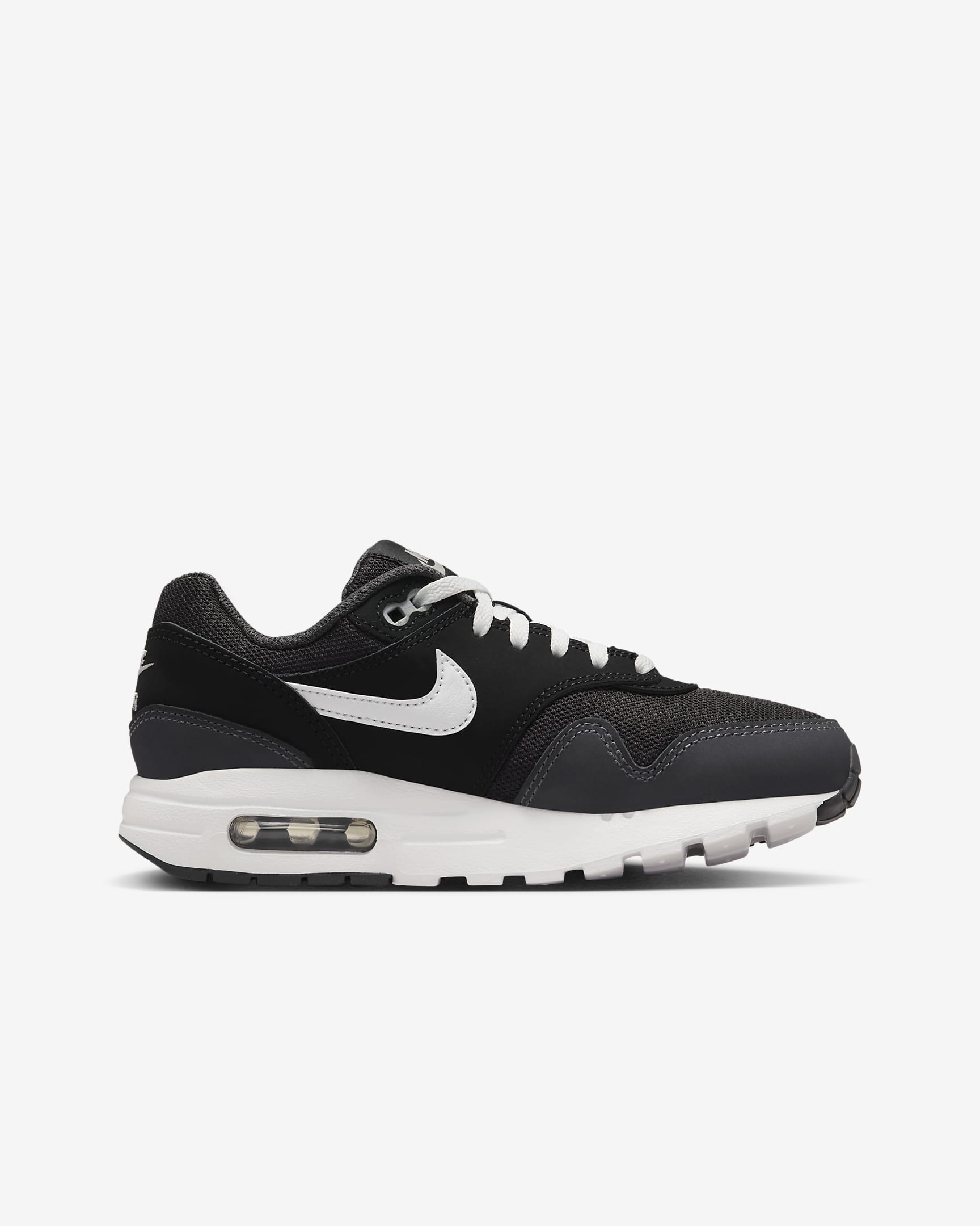 Air Max 1 Schuh für ältere Kinder - Schwarz/Anthracite/Metallic Silver/Weiß