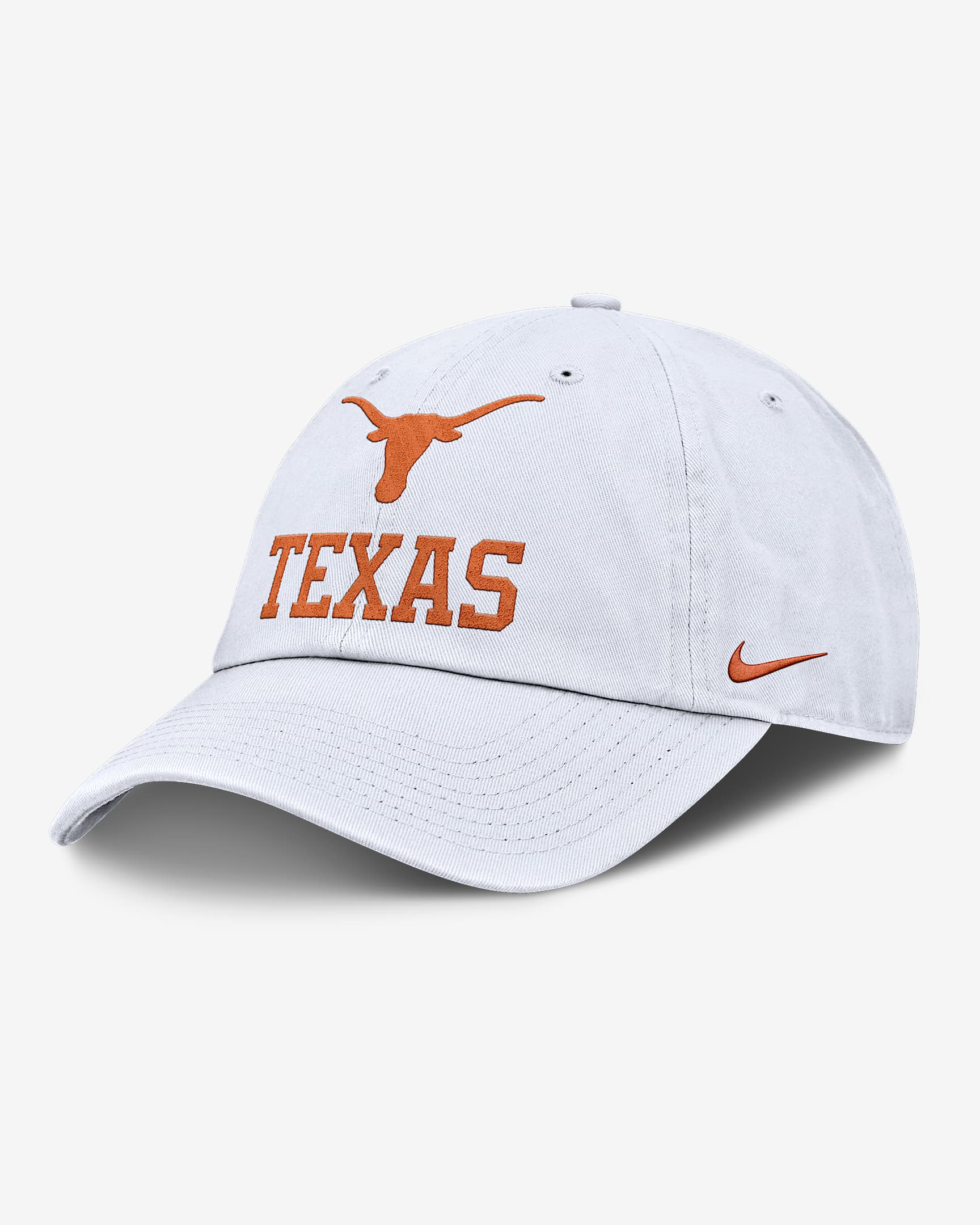 Gorra Nike universitaria ajustable para hombre Texas Sideline Club Gameday - Blanco