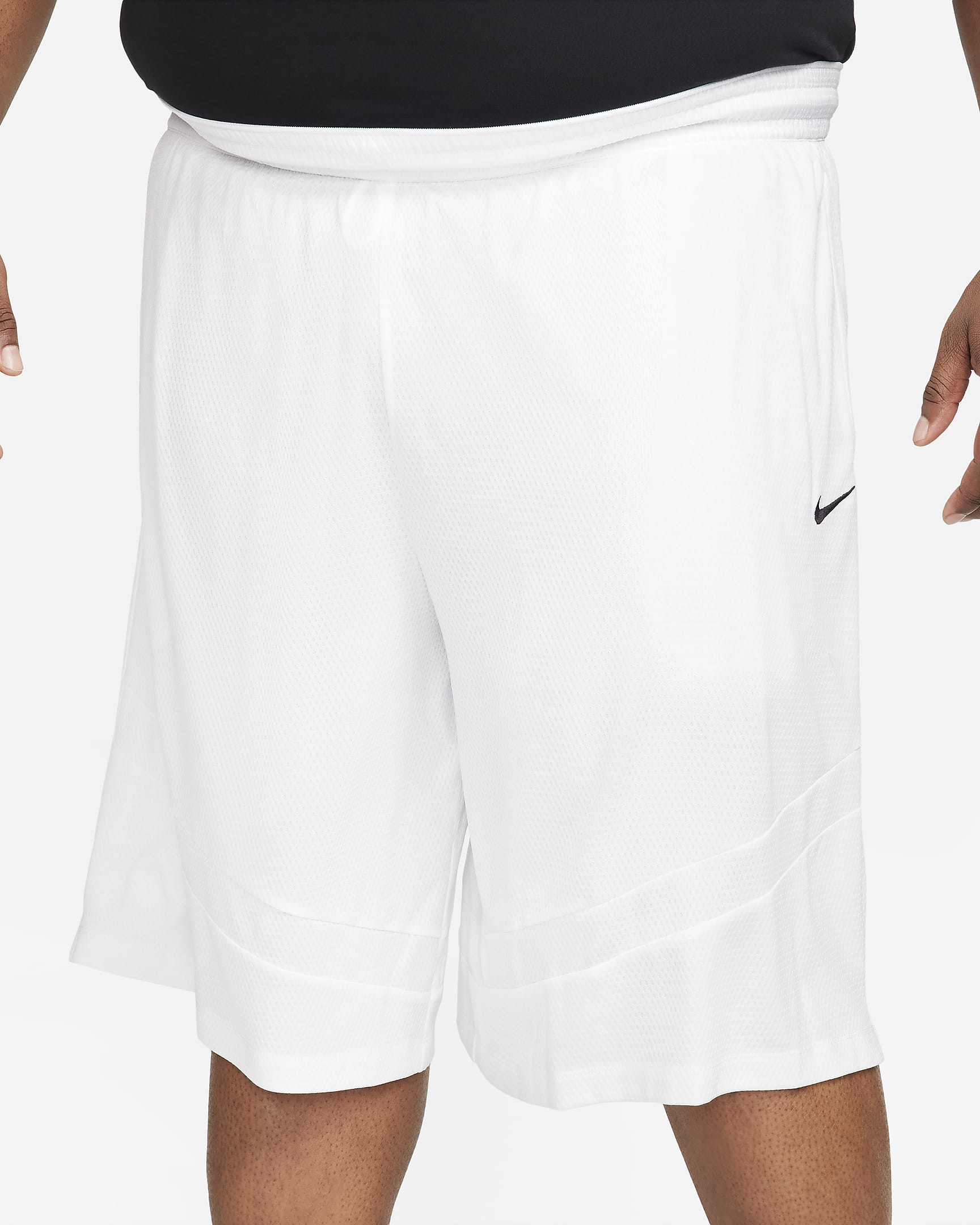 Short de basketball Dri-FIT 28 cm Nike Icon pour homme - Blanc/Blanc/Noir