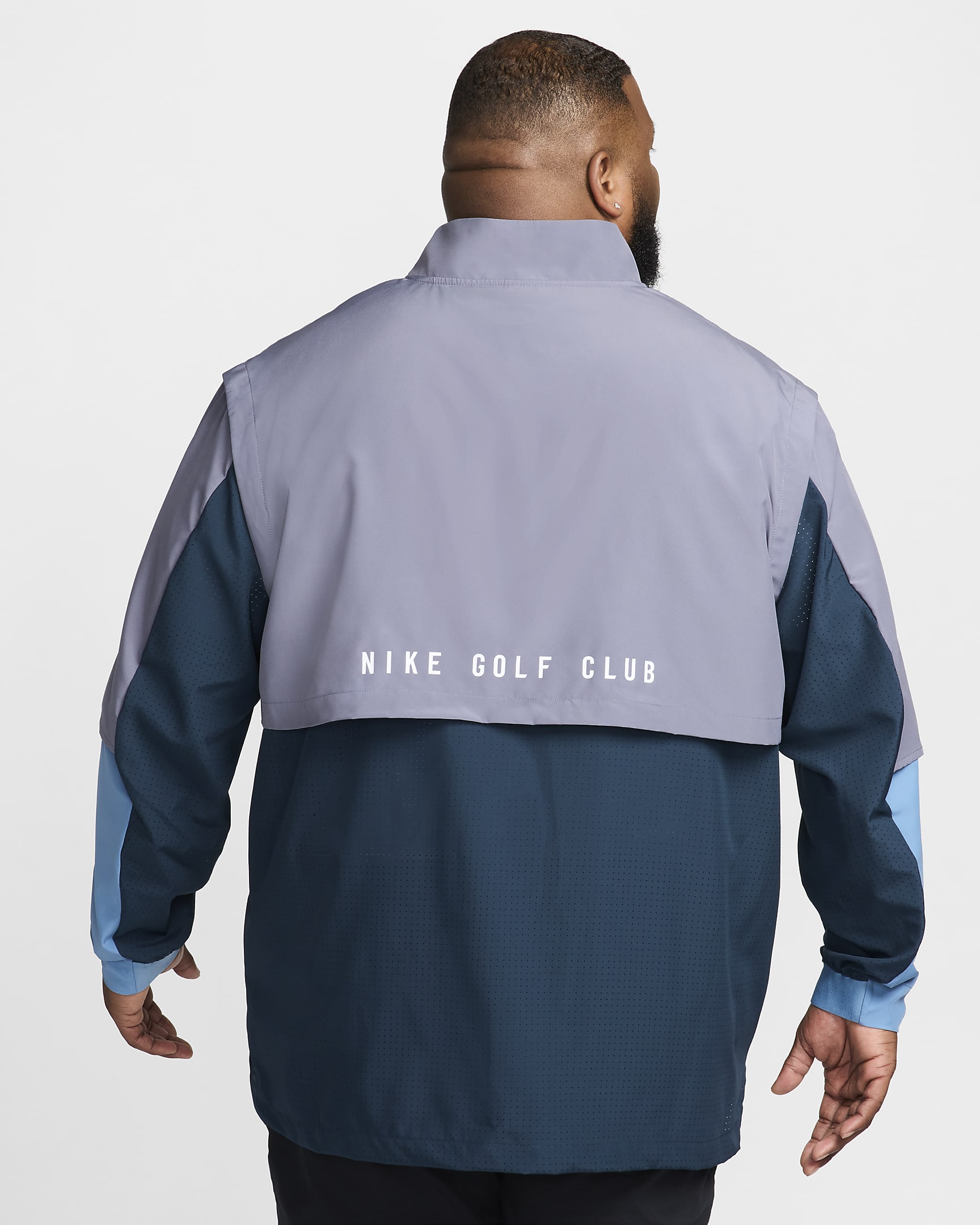 Veste de golf Dri-FIT à demi-zip Nike Golf Club pour homme - Armory Navy/Light Carbon/Aegean Storm/Blanc