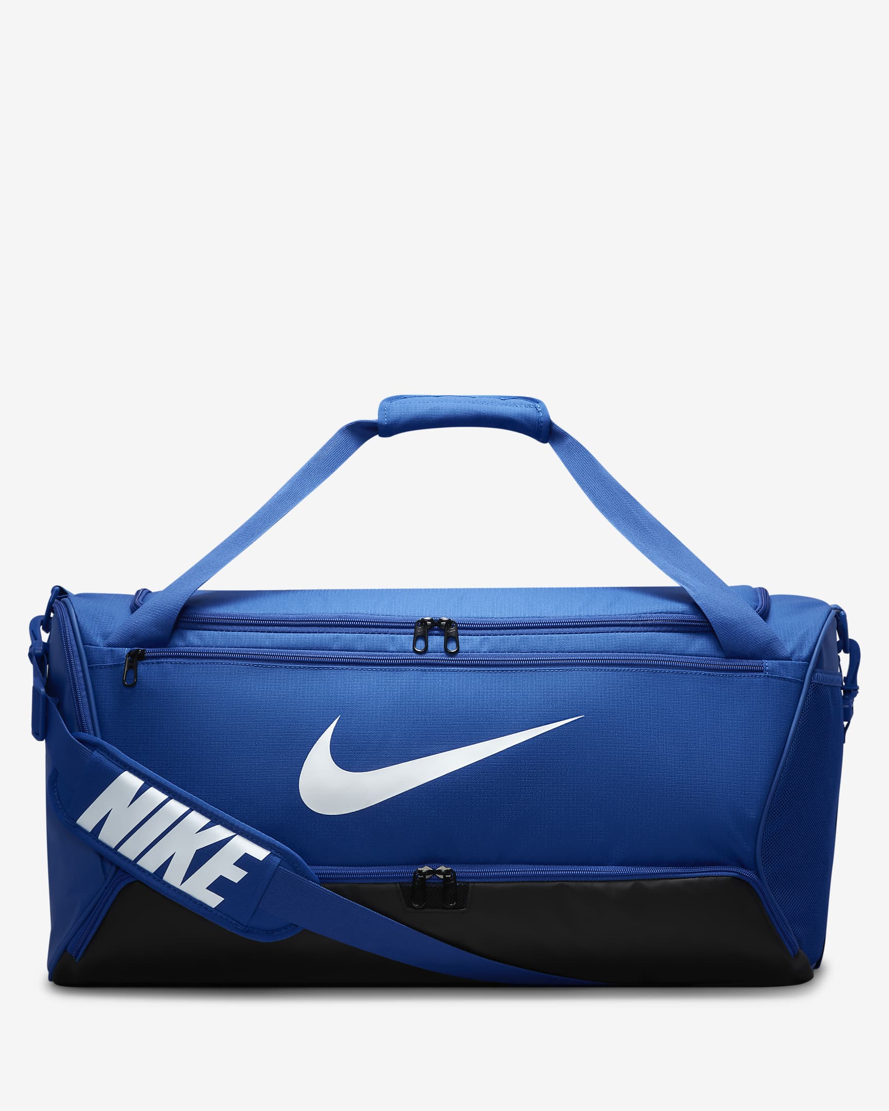 Maleta de entrenamiento Nike Brasilia 9.5 (mediana, 60L) - Royal juego/Negro/Blanco