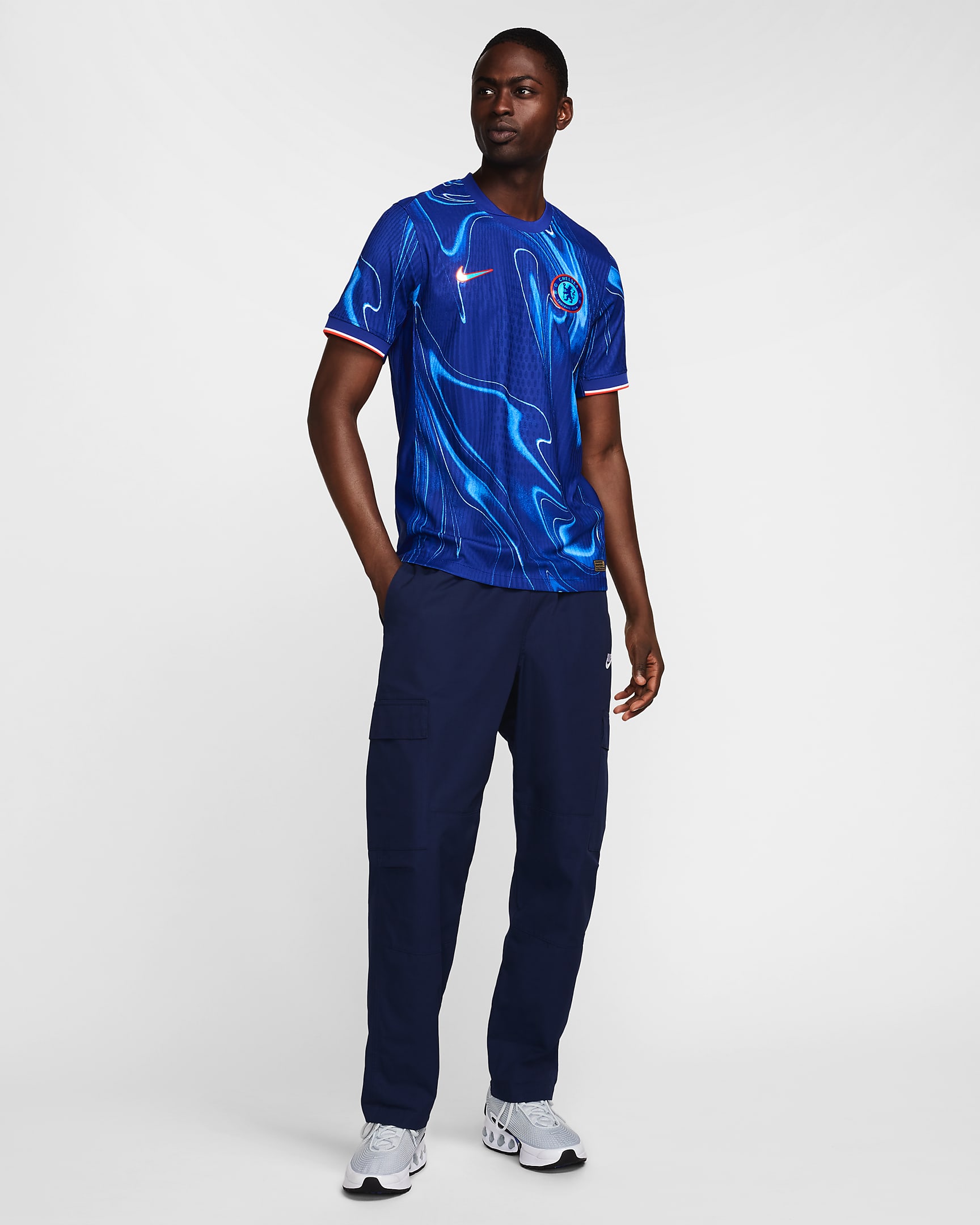 Fotbollströja Chelsea FC 2024/25 Match (hemmaställ) Nike Dri-FIT ADV Authentic för män - Rush Blue/Team Orange/Vit