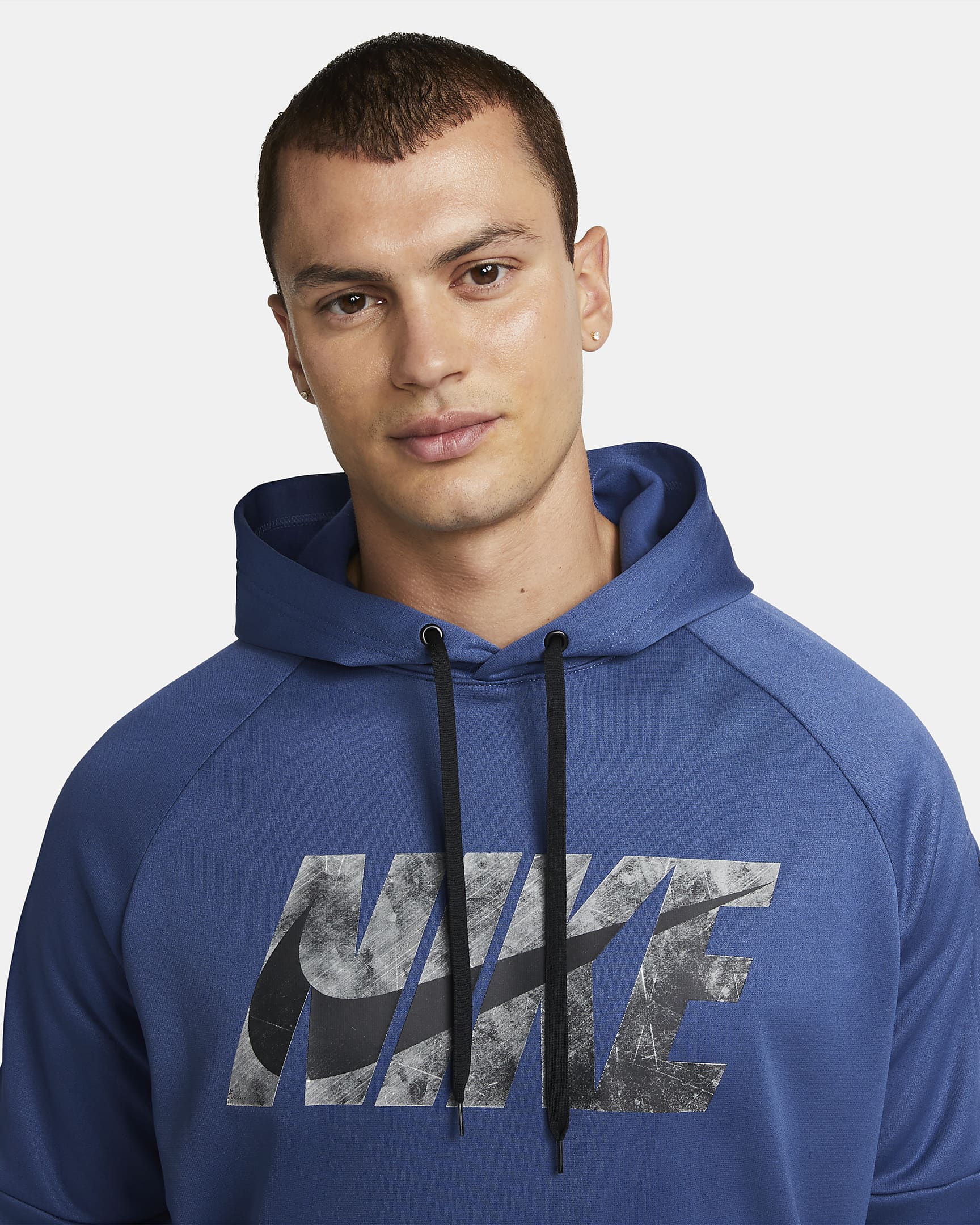 Nike Therma-FIT Men's Pullover Fitness Hoodie - Mystic Navy/Mystic Navy/Black/Black