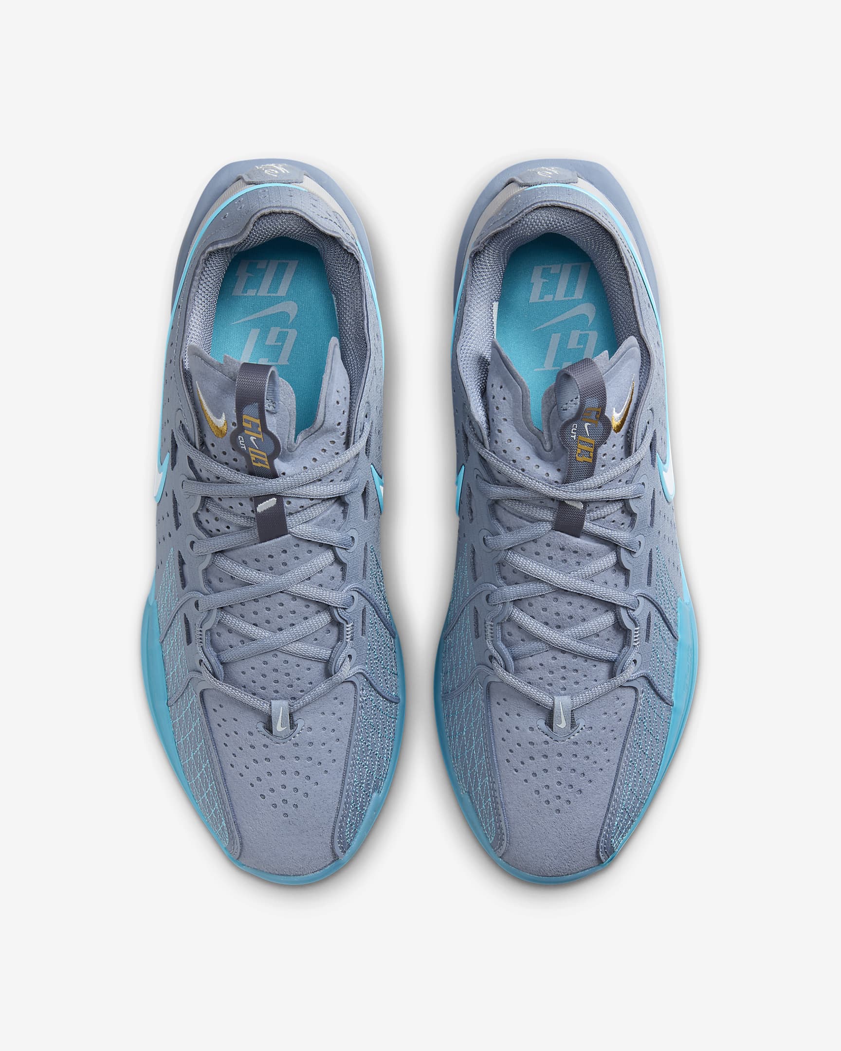 Nike G.T. Cut 3 Basketbol Ayakkabısı - Ashen Slate/Baltic Blue/Metallic Gold/Football Grey