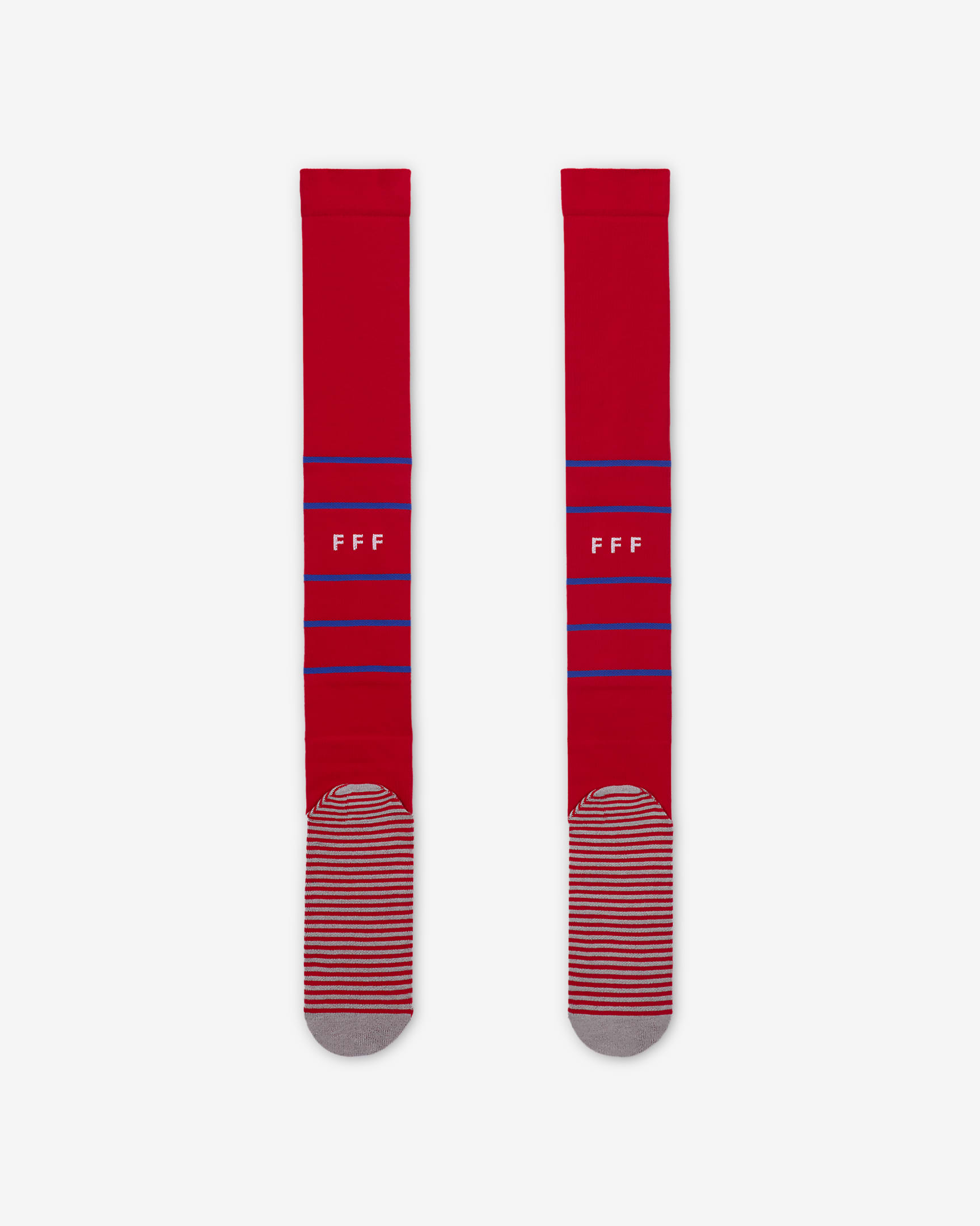 FFF Strike Home kniehohe Fußballsocken mit Nike Dri-FIT-Technologie - University Red/Bright Blue/Weiß