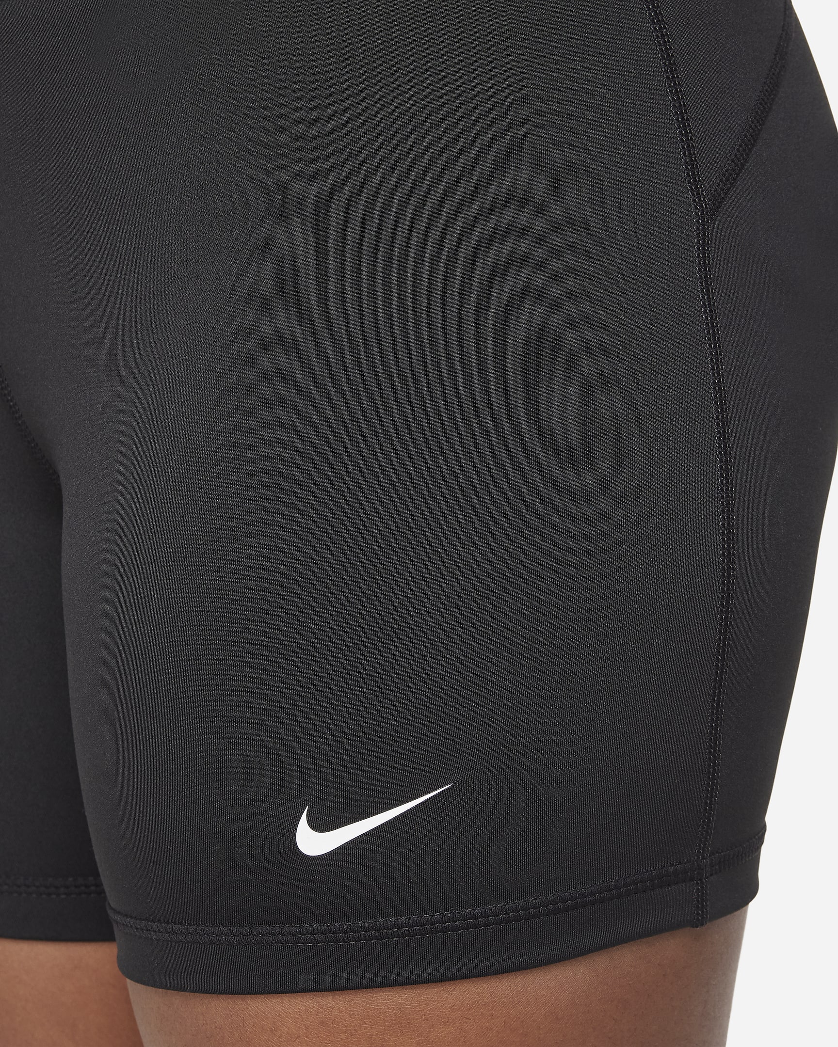 Spodenki dla dużych dzieci (dziewcząt) Nike Pro Dri-FIT (szersze rozmiary) - Czerń/Biel