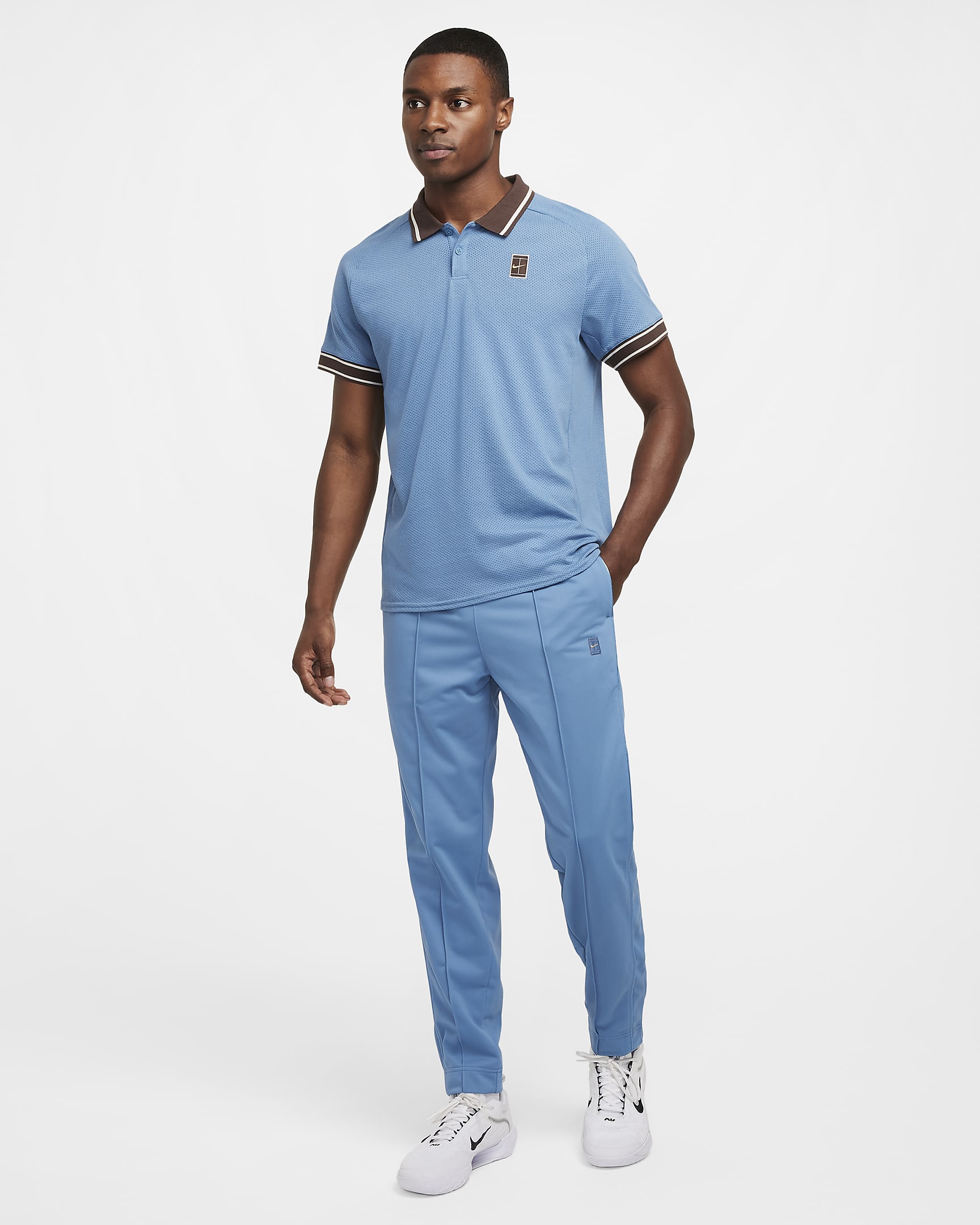 Polo de tennis NikeCourt Heritage pour Homme - Aegean Storm