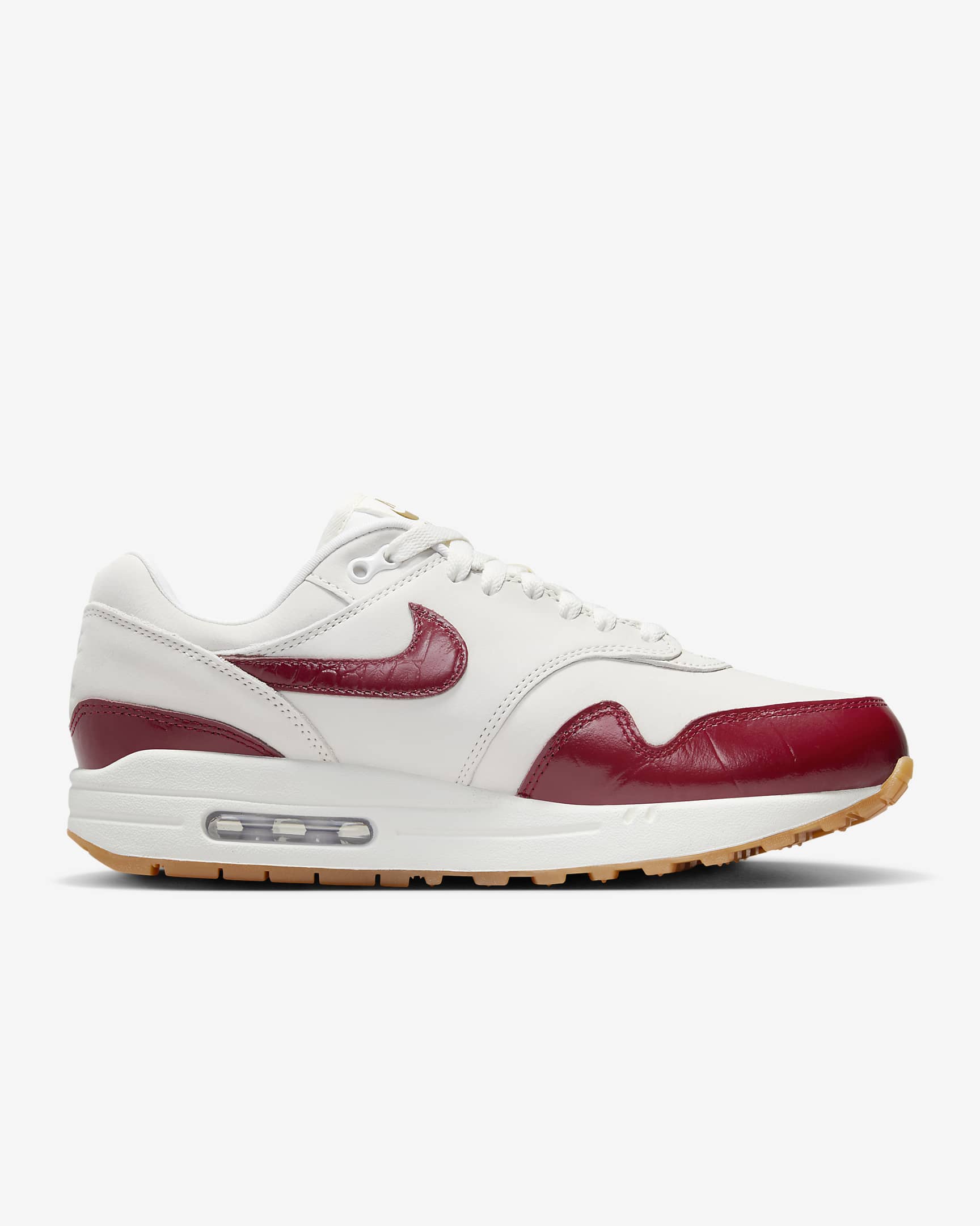 Sapatilhas Nike Air Max 1 LX para mulher - Sail/Sail/Castanho Gum claro/Vermelho Team