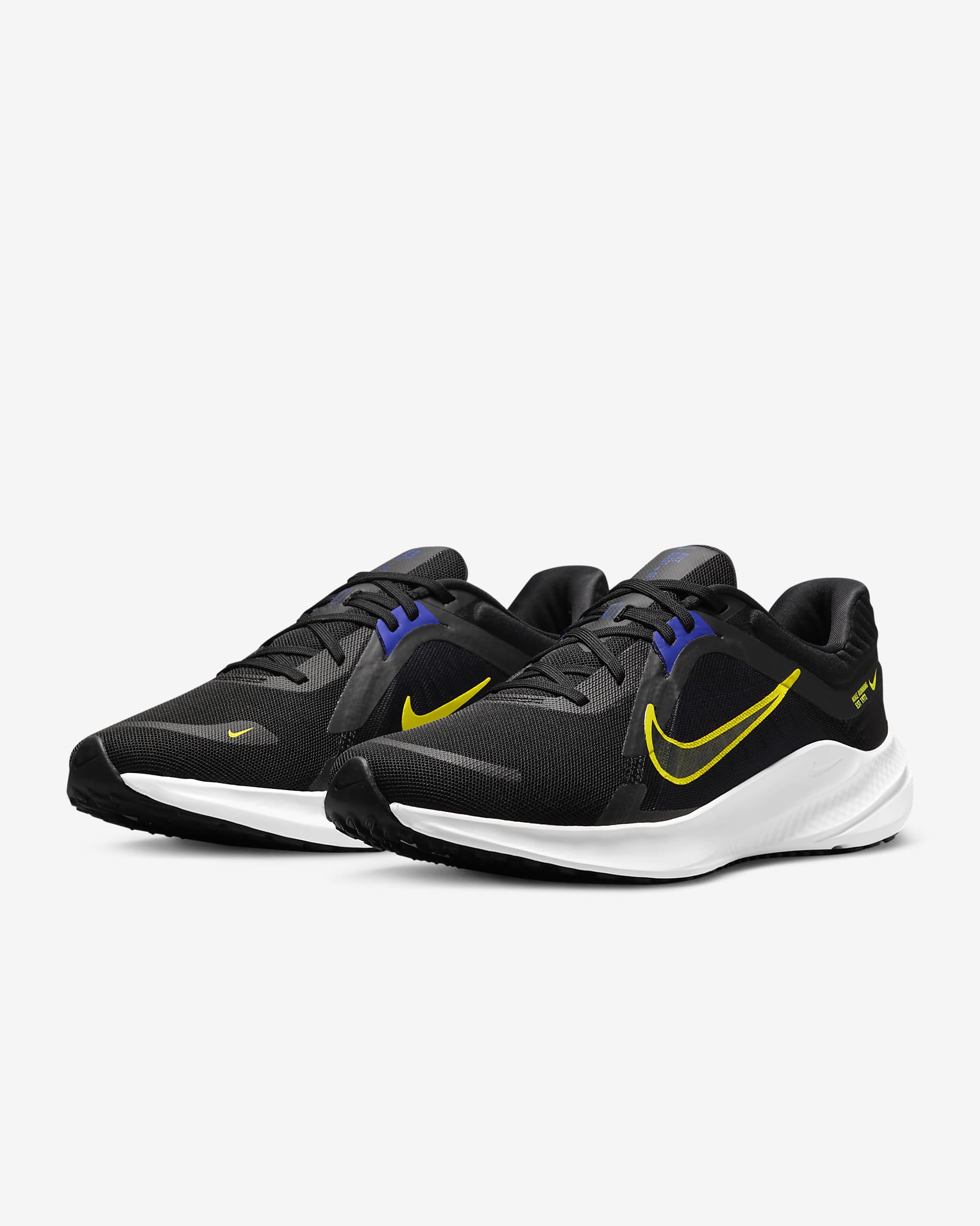 Nike Quest 5 Men's Road Running Shoes - Black/Racer Blue/White/High Voltage