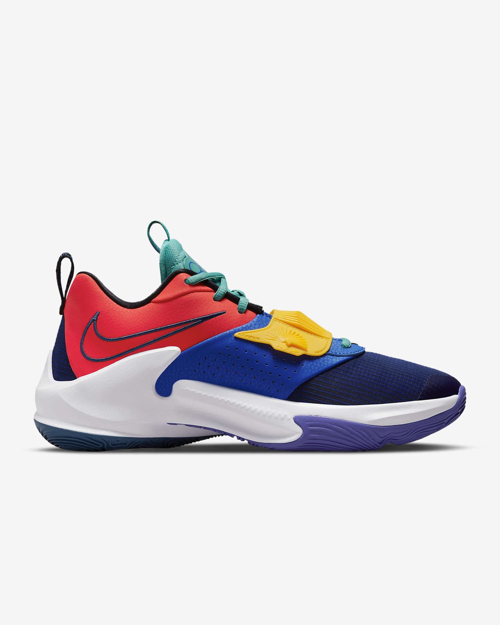 Freak 3 Basketball Shoes - Bright Crimson/University Gold/Washed Teal/Mystic Navy