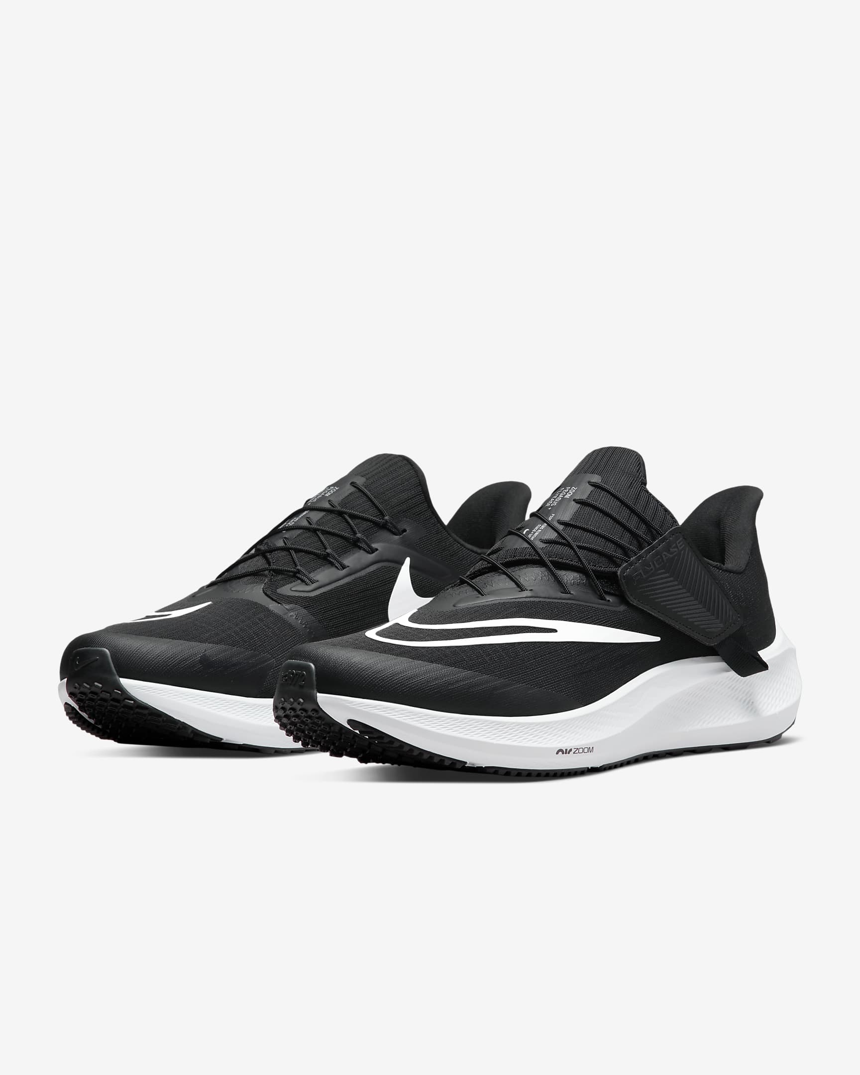 Nike Pegasus FlyEase Men's Easy On/Off Road Running Shoes - Black/Dark Smoke Grey/White