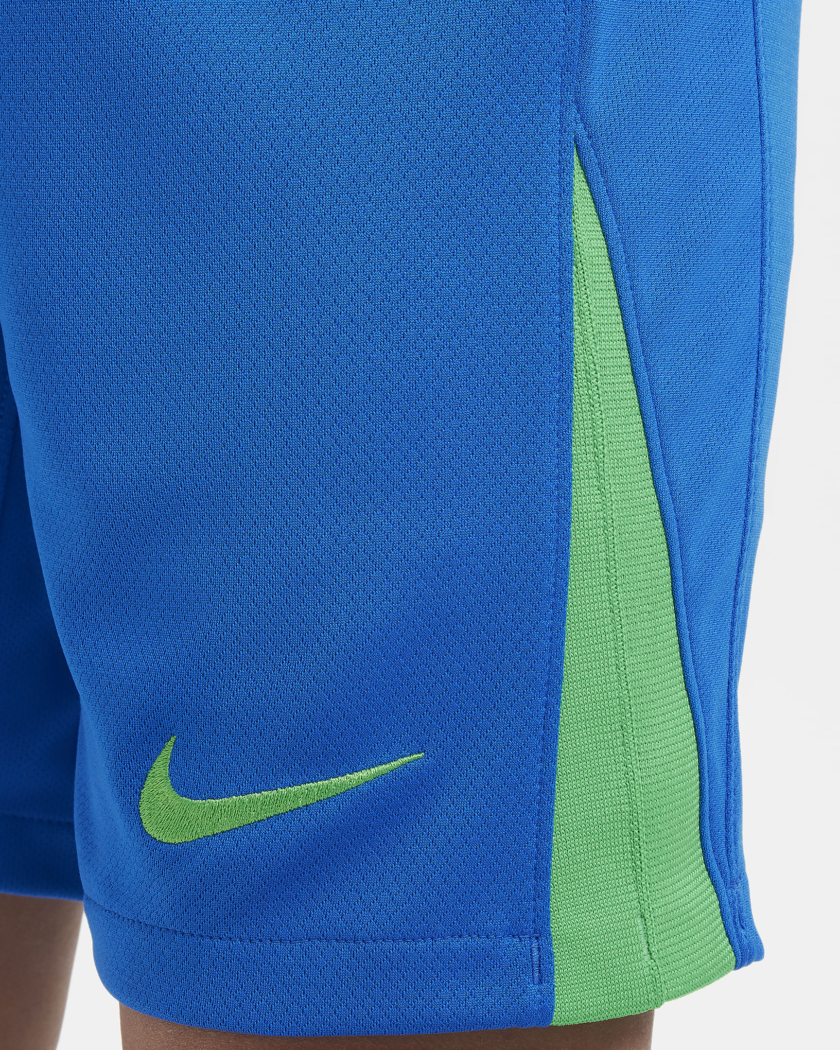 กางเกงฟุตบอลขาสั้น Replica เด็กโต Nike Dri-FIT Brazil 2024 Stadium Home - Soar/Green Spark