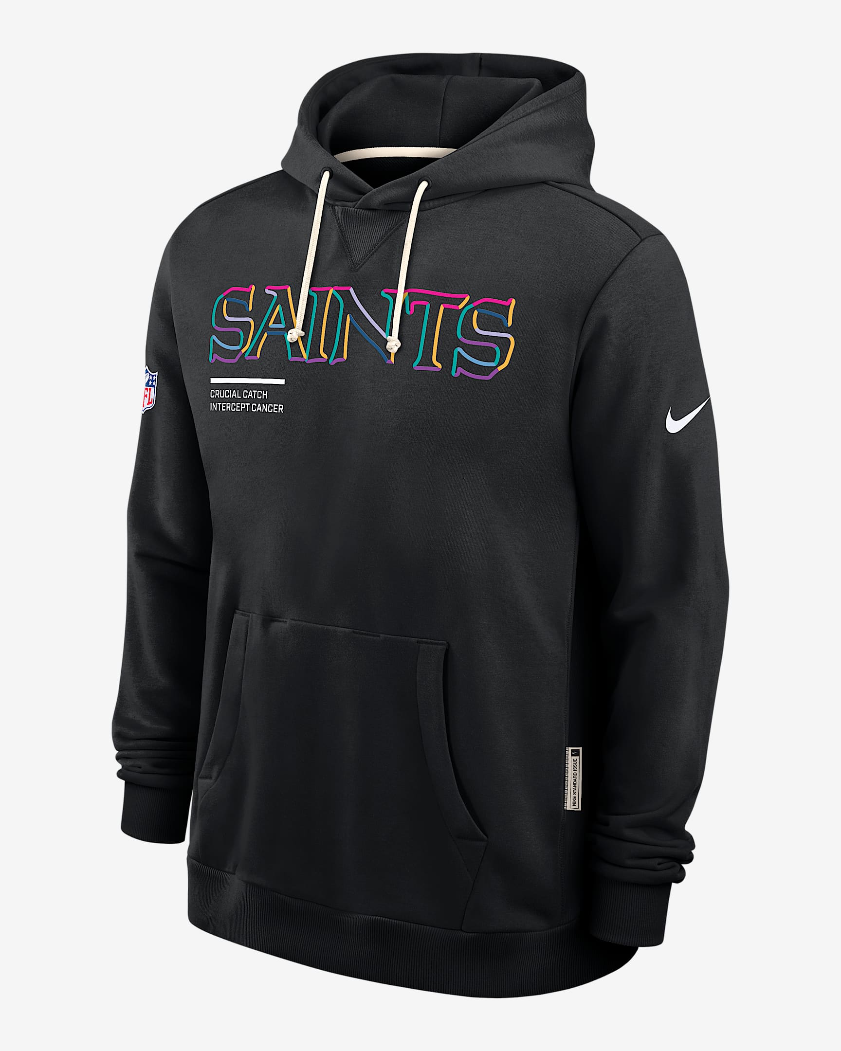 New Orleans Saints Crucial Catch Sideline Men's Nike Dri-FIT NFL Pullover Hoodie - Black