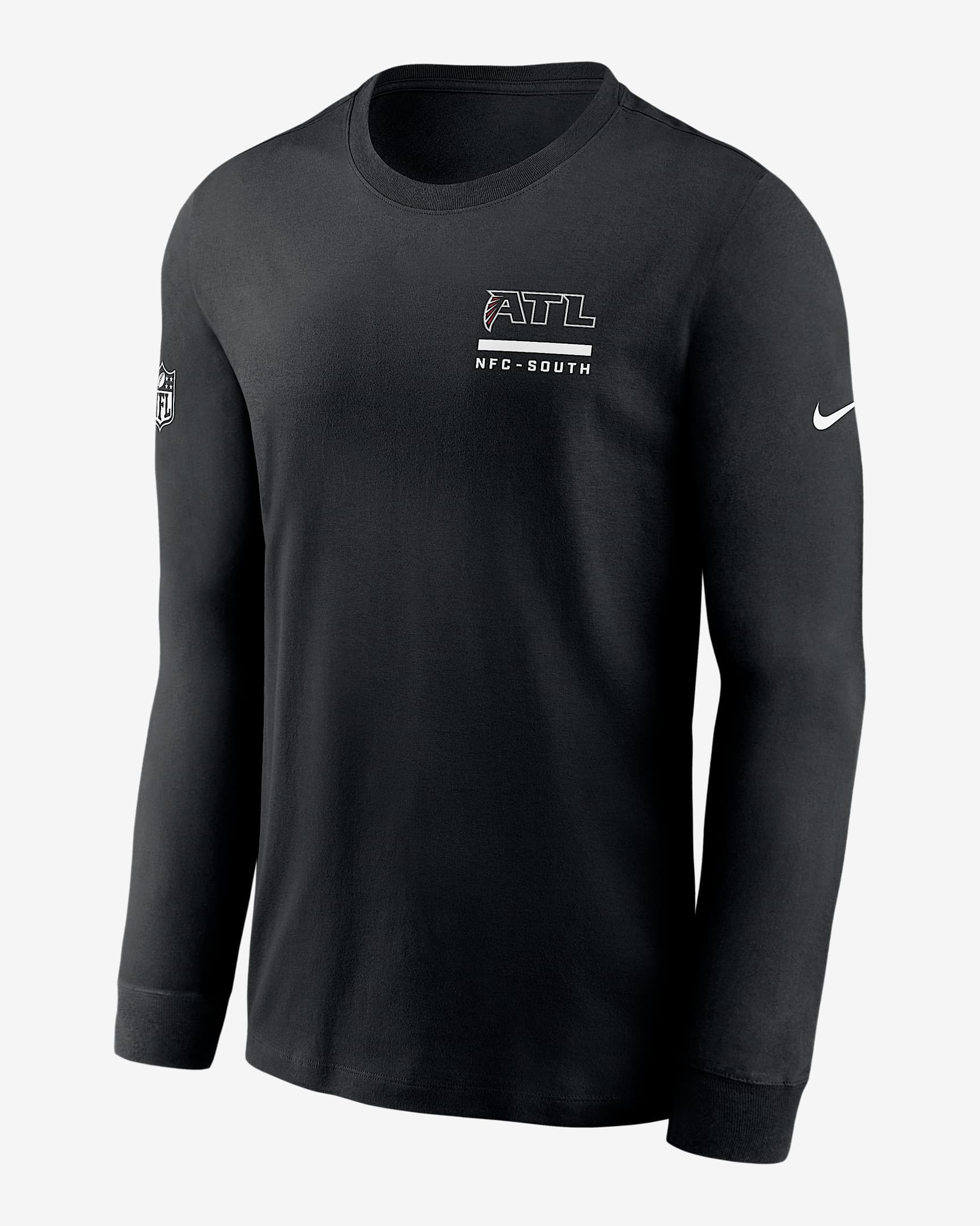 Atlanta Falcons Sideline Team Issue Men's Nike Dri-FIT NFL Long-Sleeve T-Shirt - Black