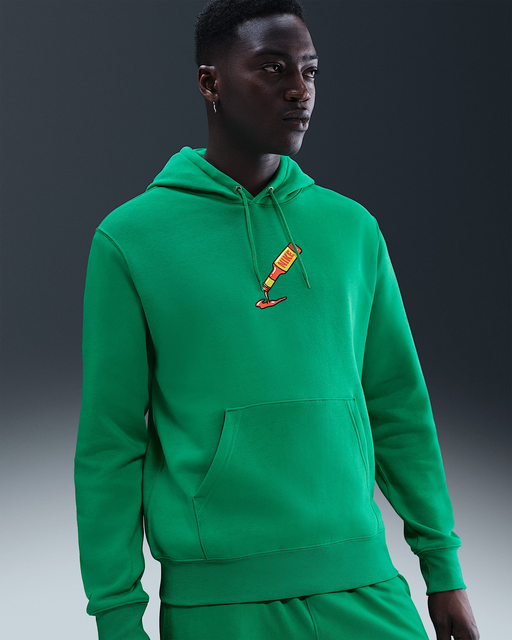 Nike Sportswear Club Pullover Fleece Hoodie - Stadium Green