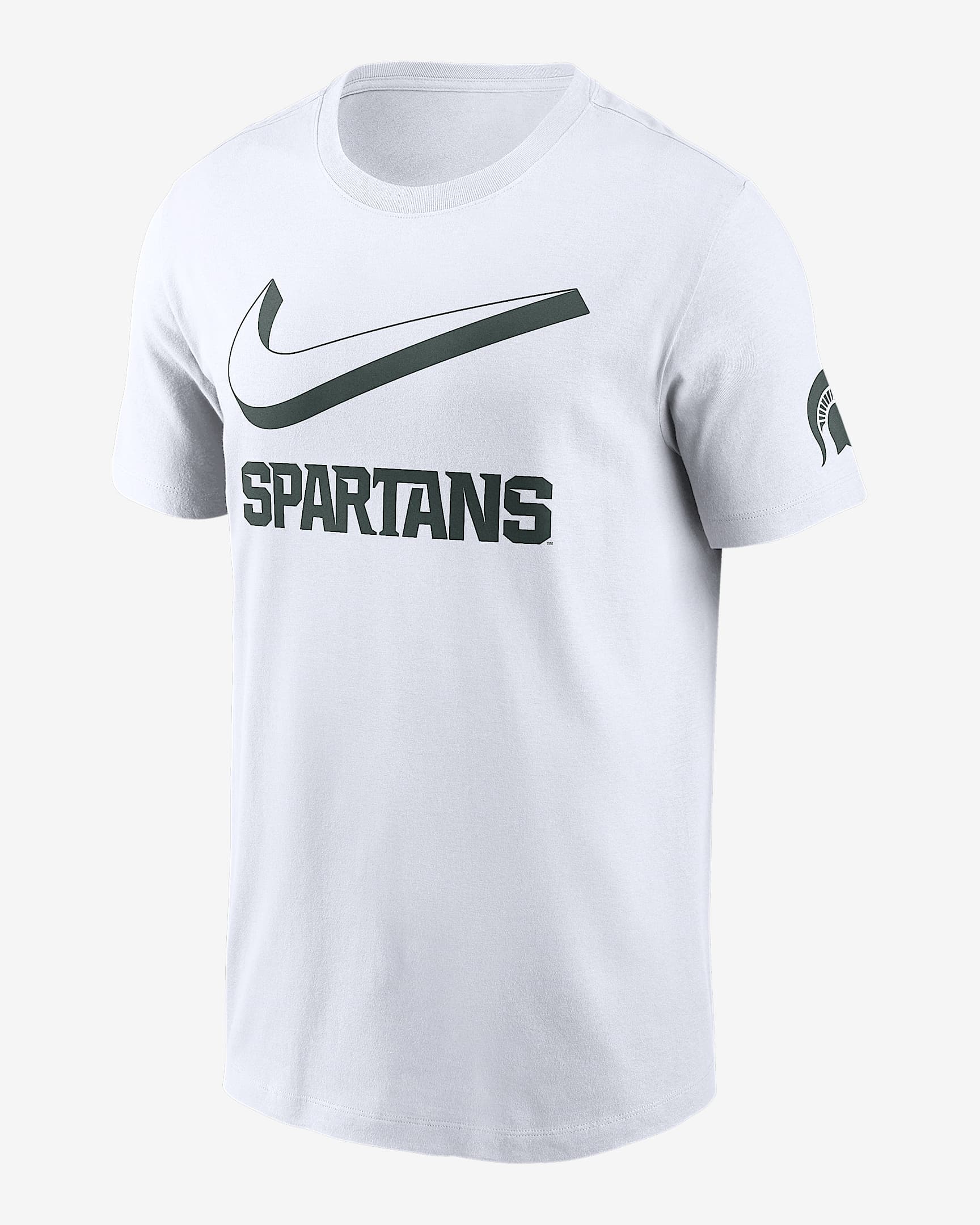 Michigan State Primetime Campus 2-Hit Swoosh Men's Nike College T-Shirt - White