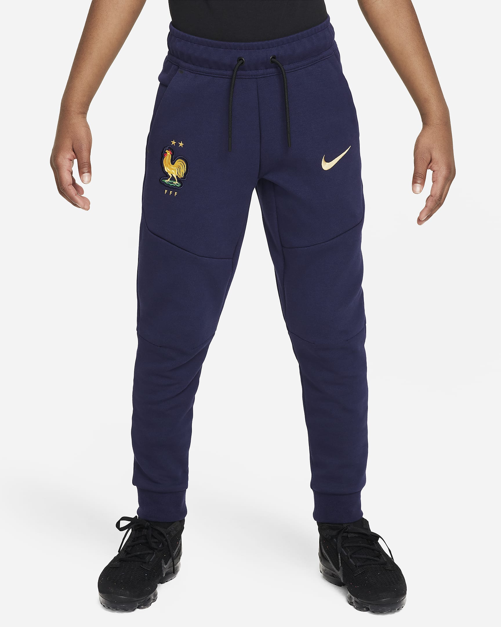 FFF Tech Fleece Older Kids' (Boys') Nike Football Pants - Blackened Blue/Club Gold