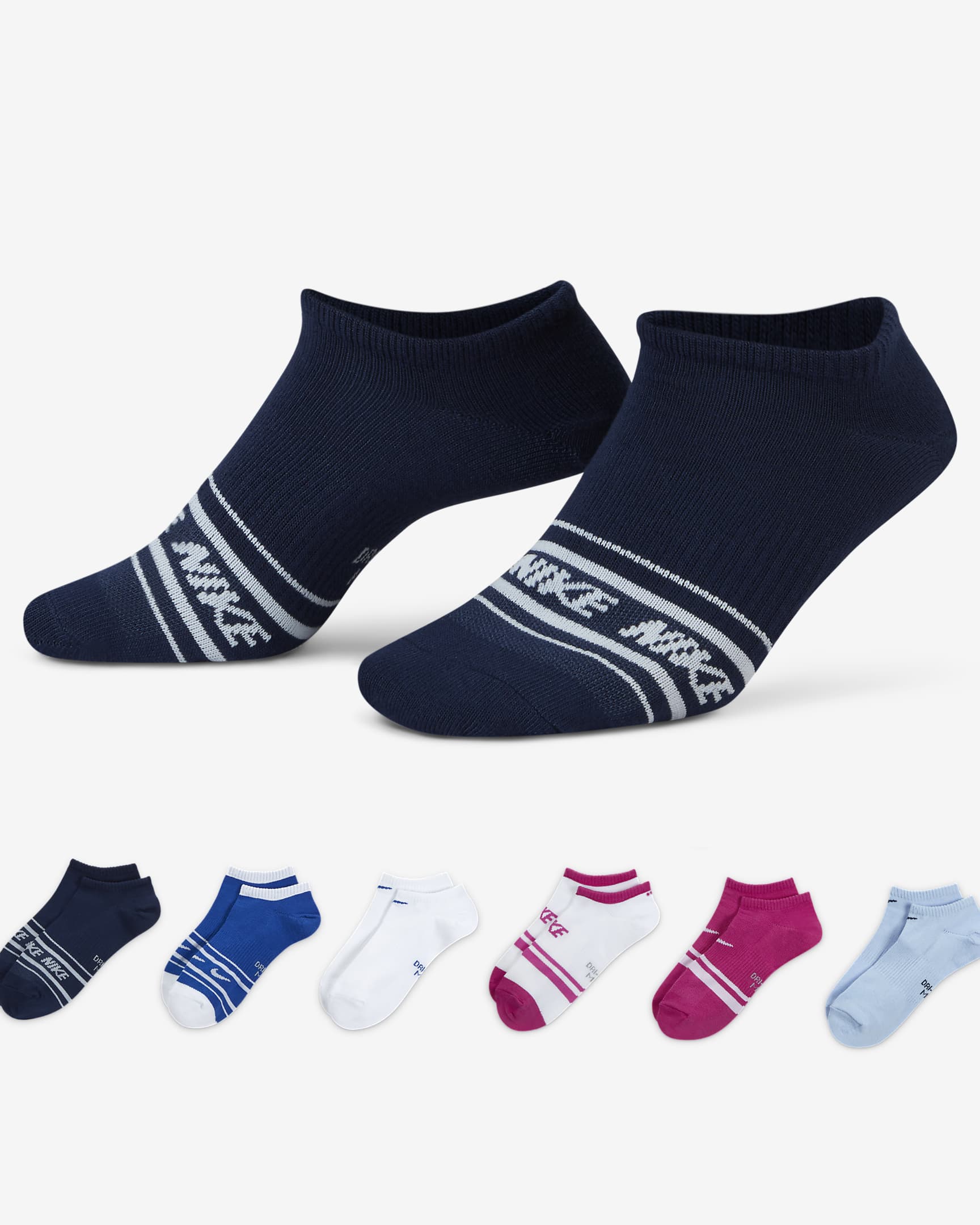Nike Everyday Lightweight Women's Training No-Show Socks (6 Pairs) - Multi-Color