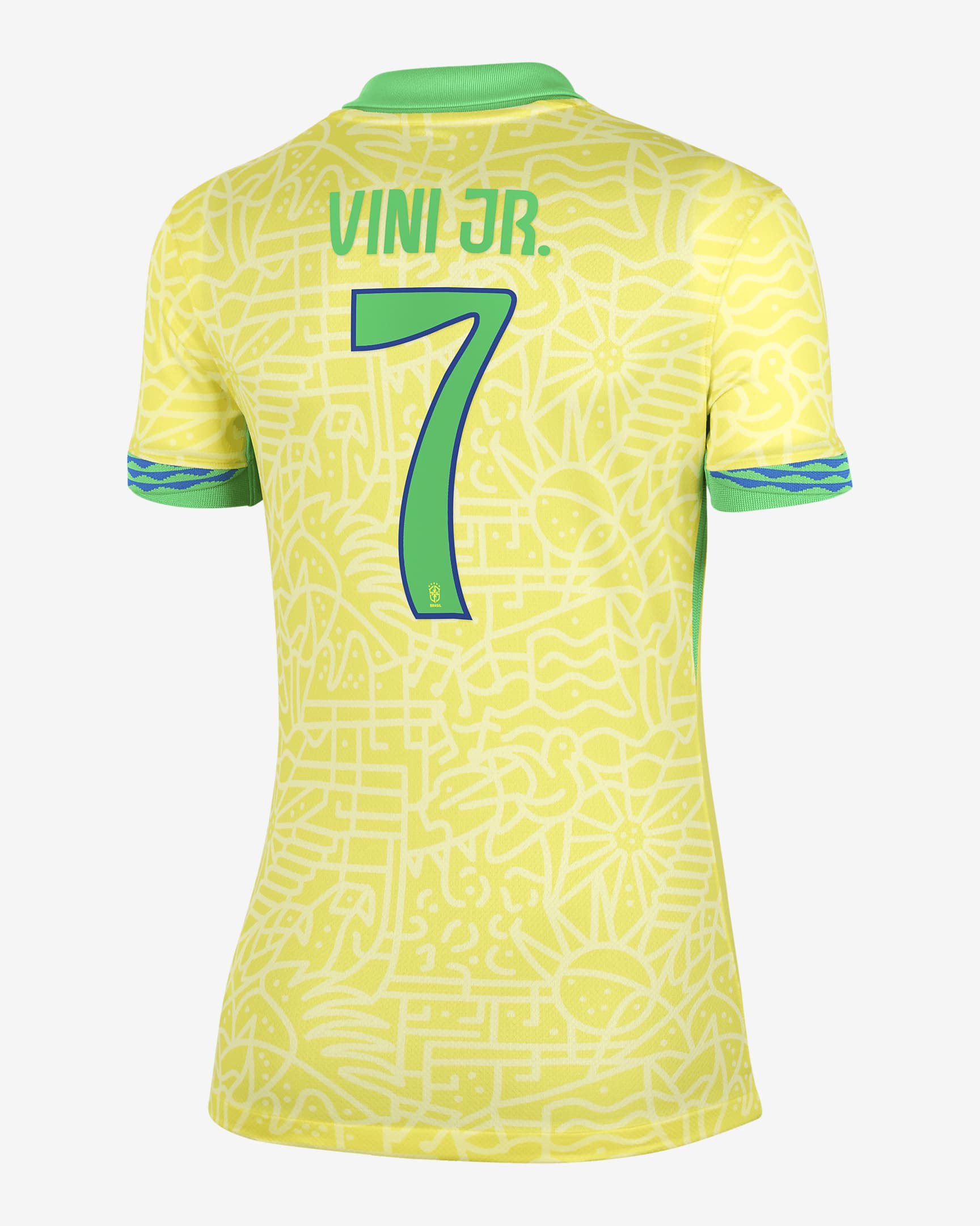 Jersey de fútbol Nike Dri-FIT de la selección nacional de Brasil visitante 2024 Stadium Vini Jr. para mujer - Amarillo