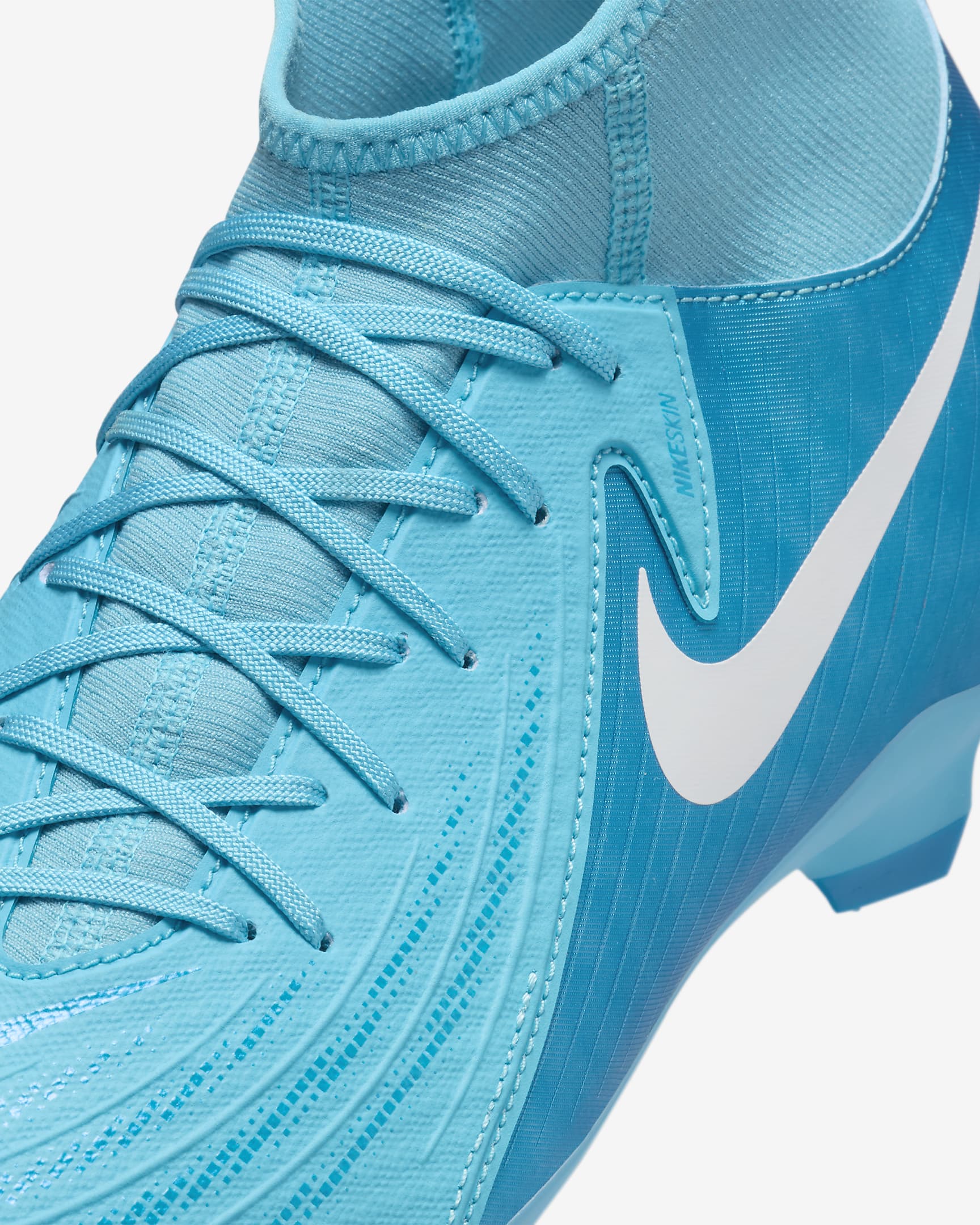 รองเท้าสตั๊ดฟุตบอลหุ้มข้อสูง MG Nike Phantom Luna 2 Academy - Blue Fury/ขาว