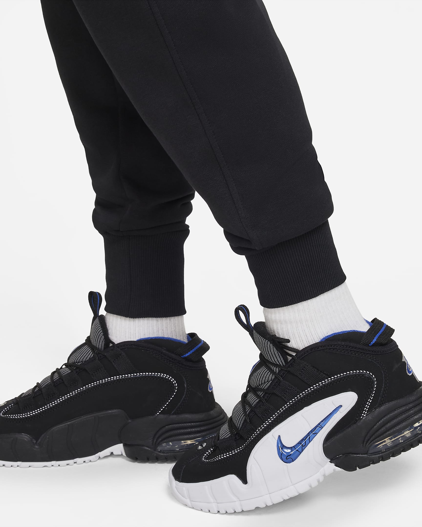 Nike Sportswear Club Fleece Older Kids' (Girls') High-Waisted Fitted Trousers - Black/Black/White