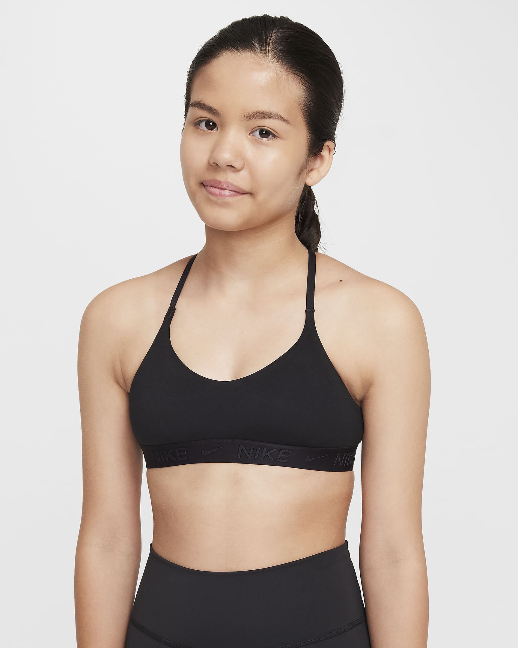 Brassière de sport Nike Indy pour fille - Noir/Noir