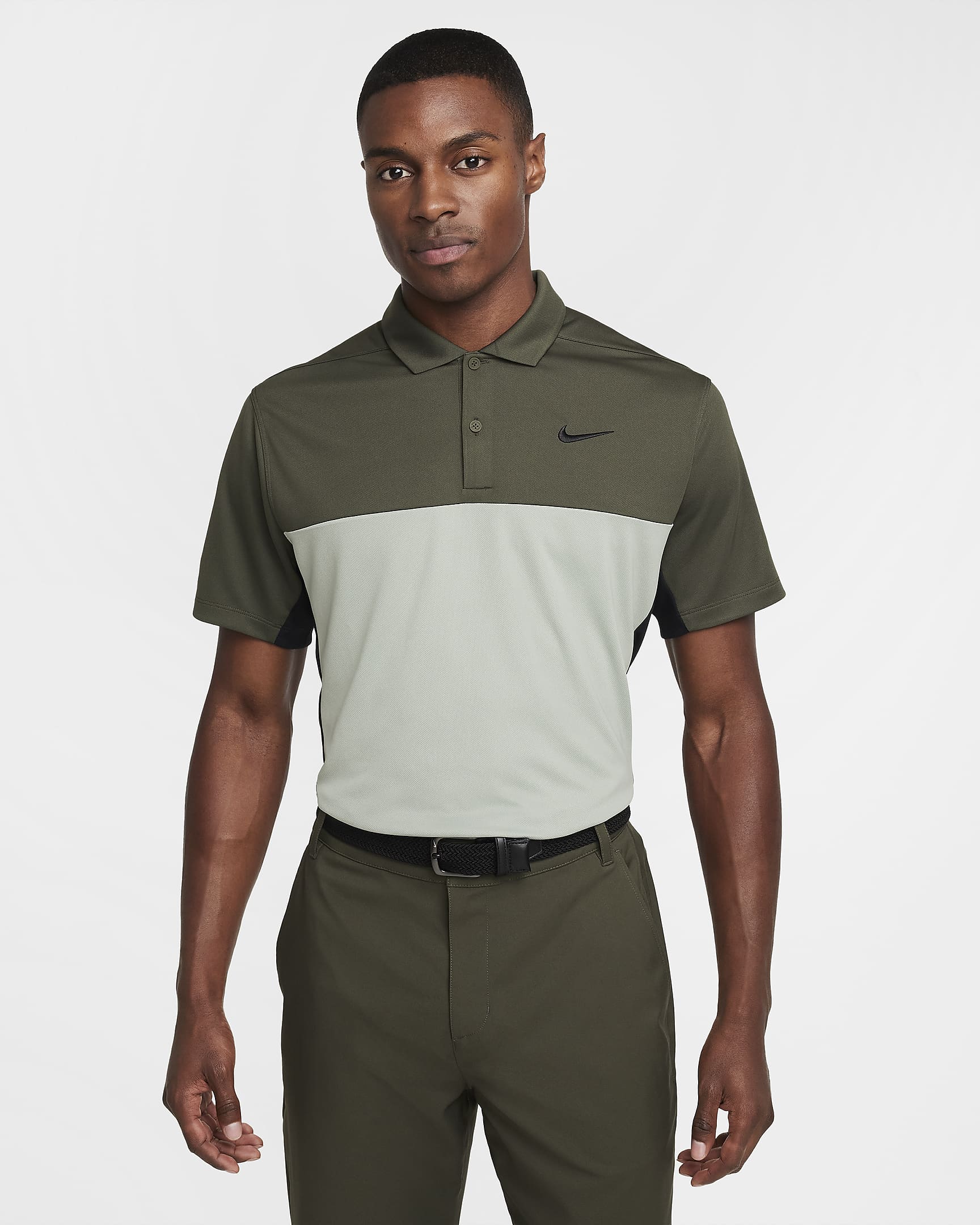 Nike Victory+ Men's Dri-FIT Golf Polo - Cargo Khaki/Black/Jade Horizon/Black