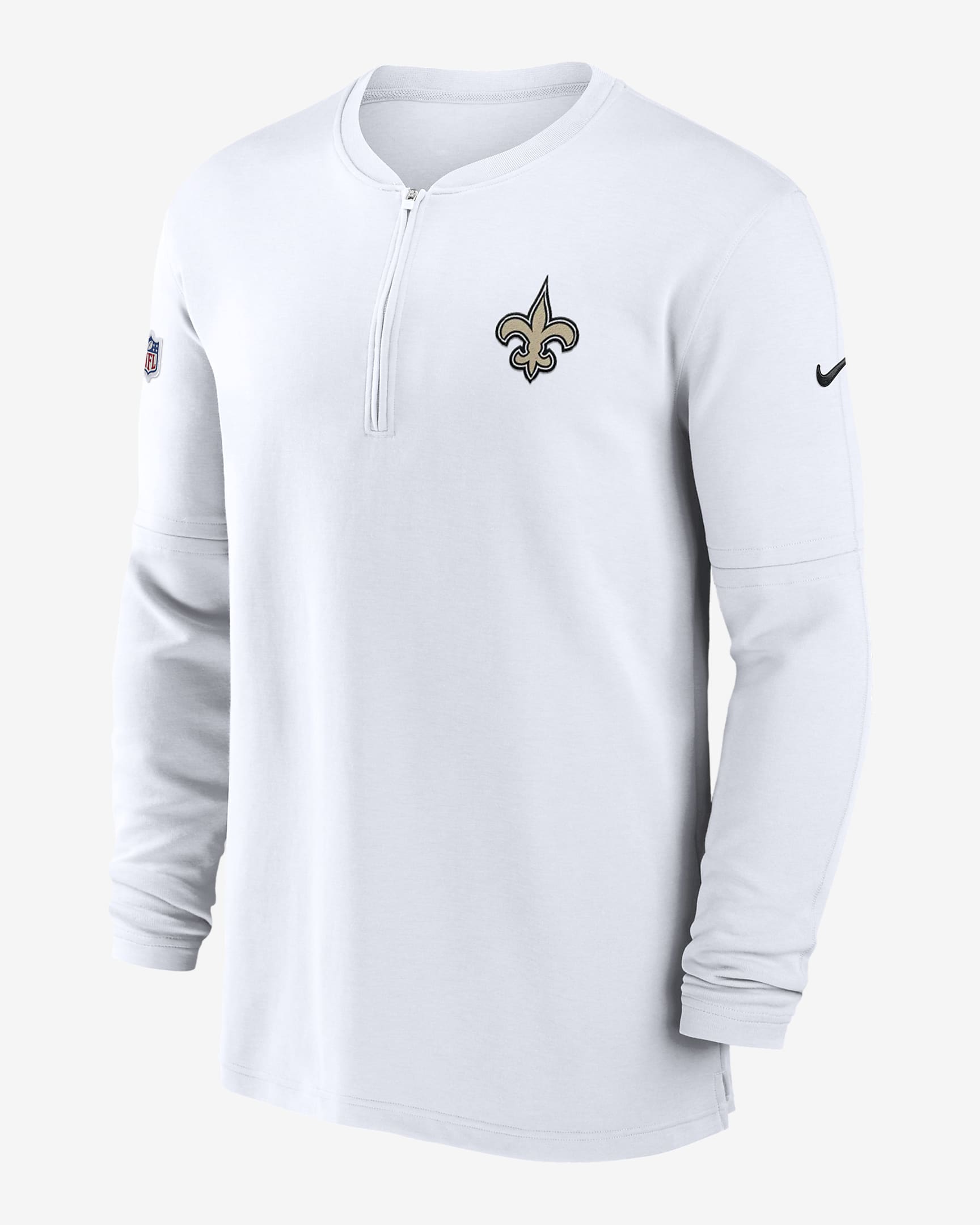 New Orleans Saints Sideline Men’s Nike Dri-FIT NFL 1/2-Zip Long-Sleeve ...