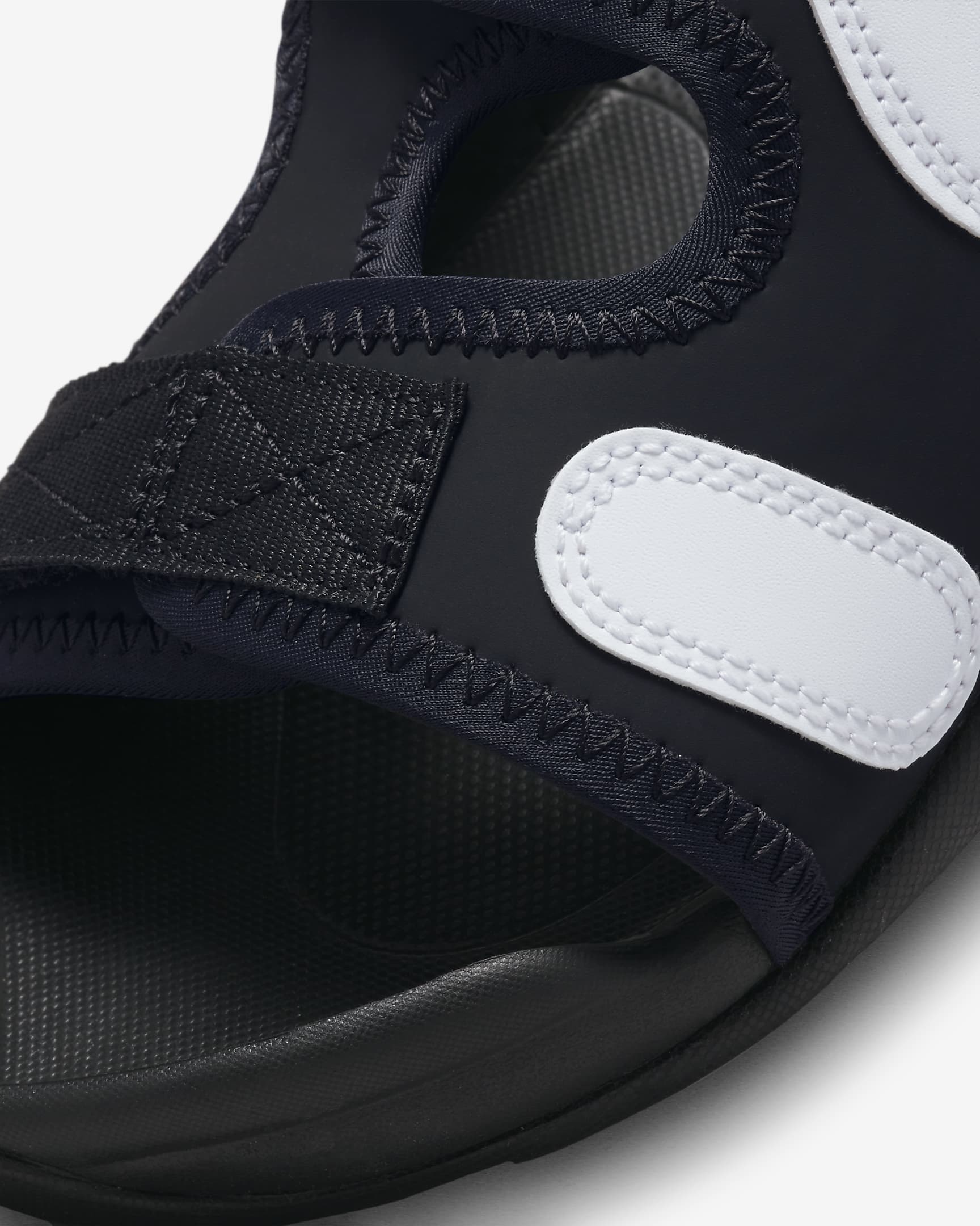 Claquette Nike Sunray Adjust 6 pour ado - Noir/Blanc