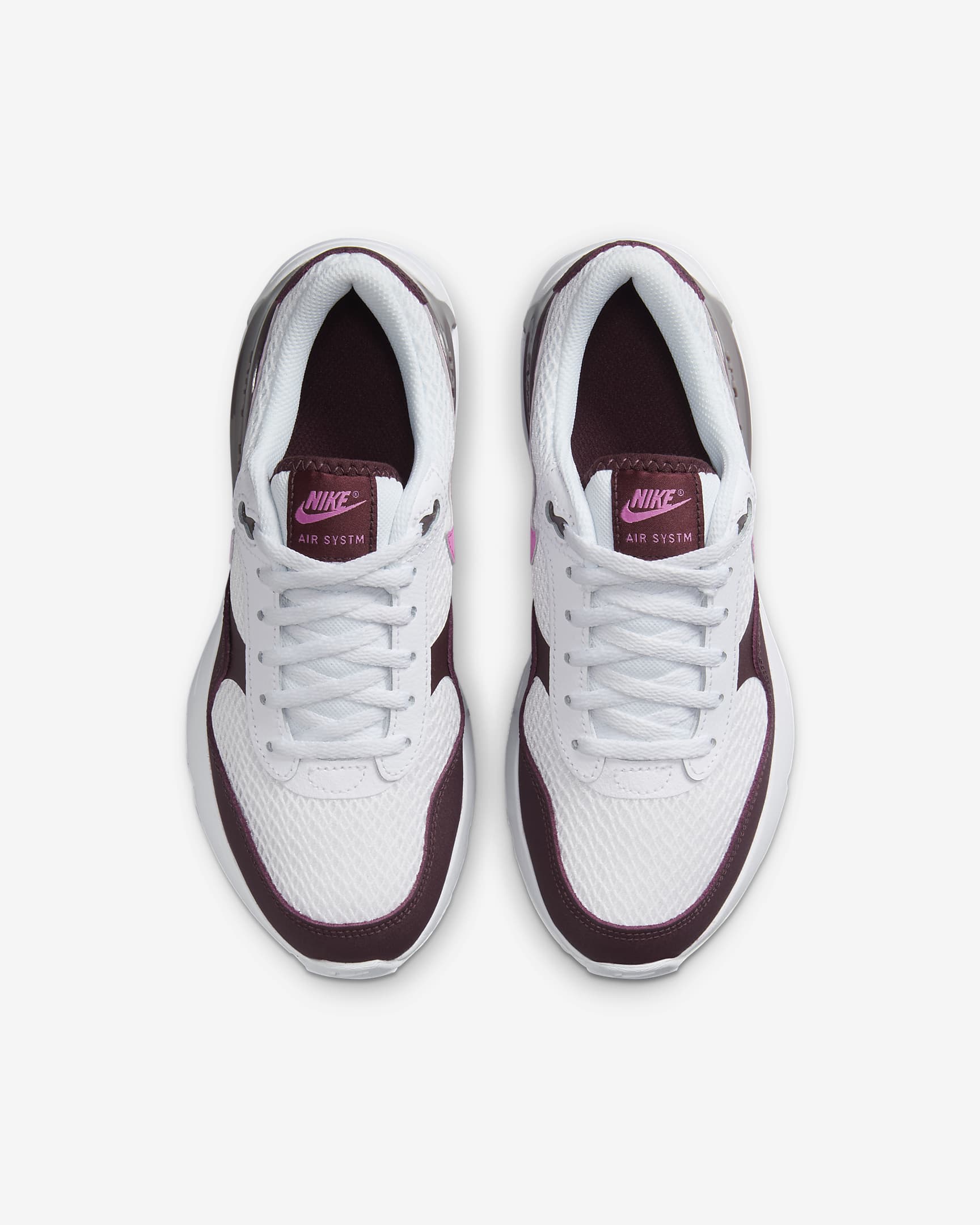 Nike Air Max SYSTM Older Kids' Shoes - White/Burgundy Crush/Violet Ore/Playful Pink