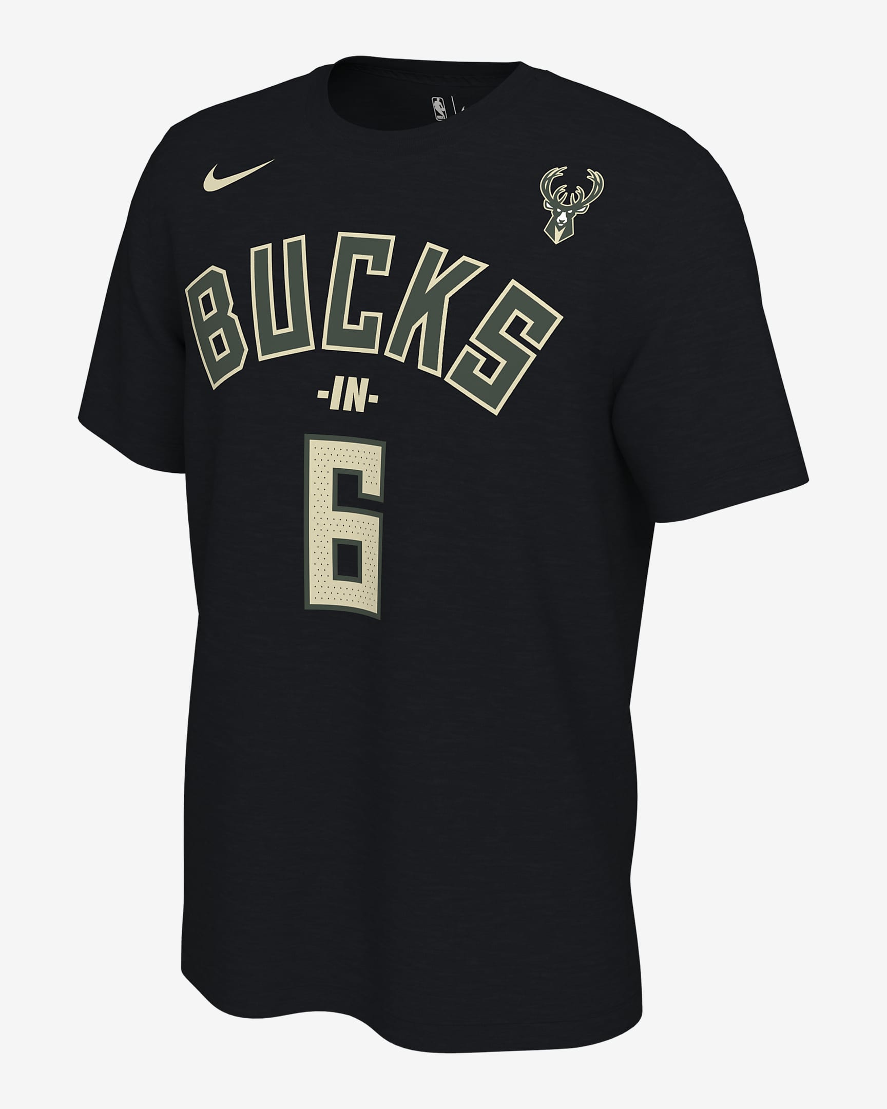 Milwaukee Bucks Nike NBA T-Shirt - Black