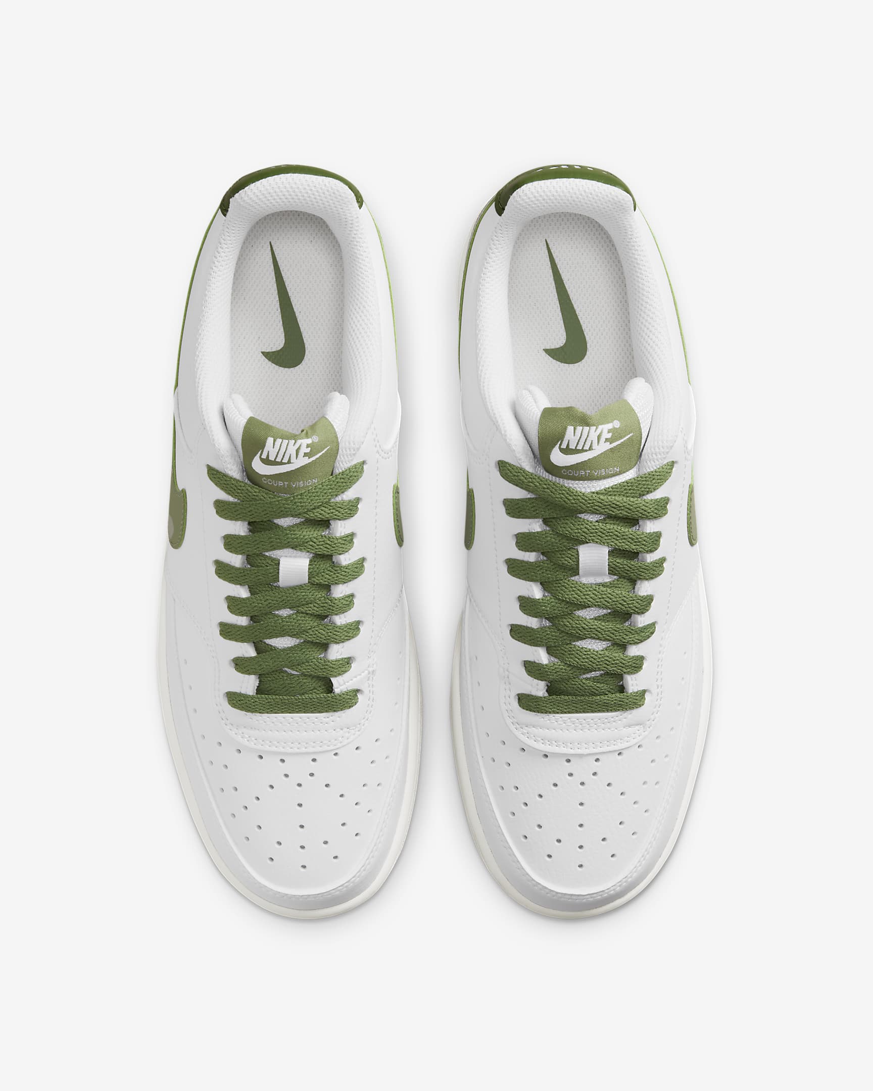 Chaussure Nike Court Vision Low pour homme - Blanc/Treeline/Sail/Oil Green