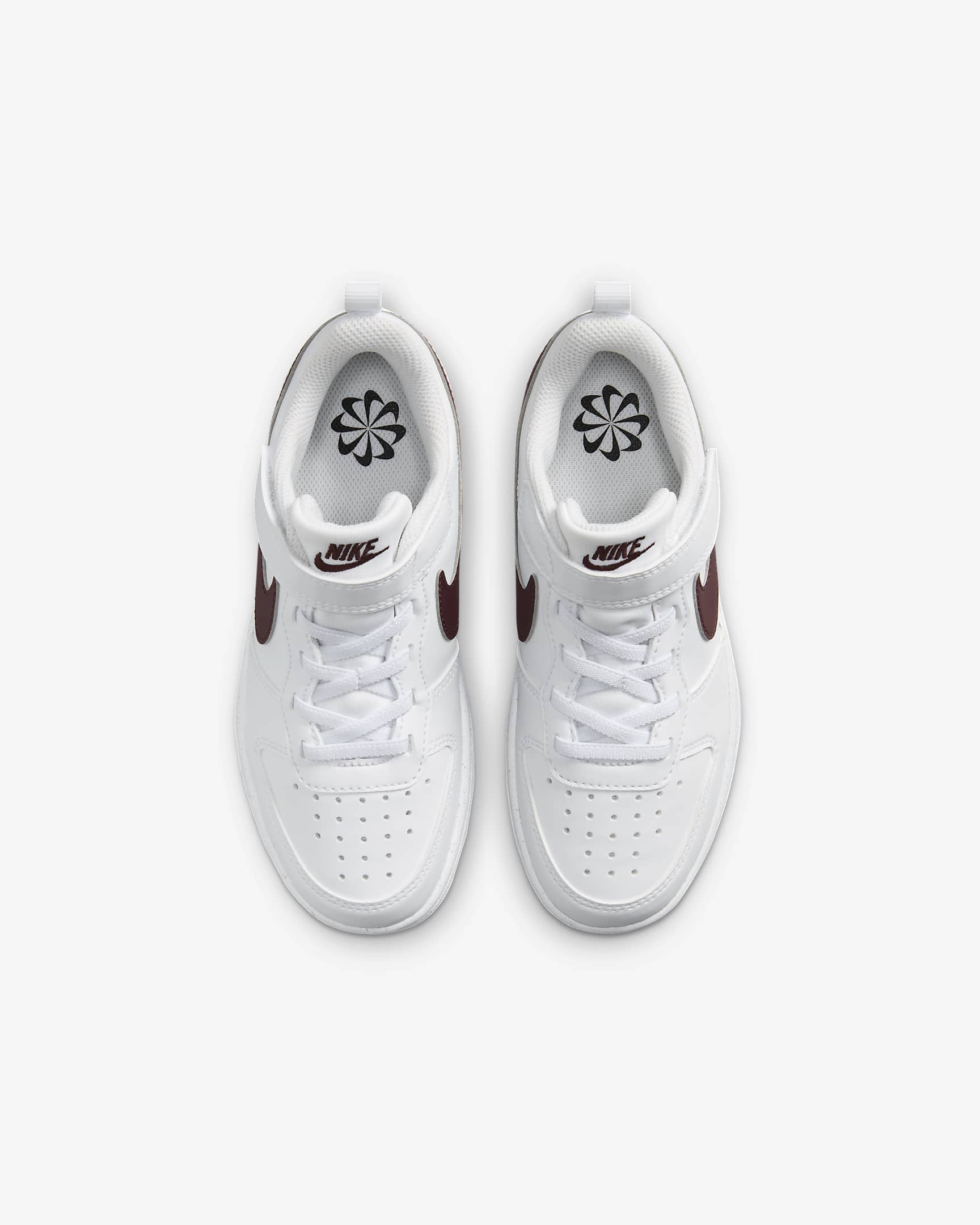 Nike Court Borough Low Recraft Younger Kids' Shoes - White/Burgundy Crush