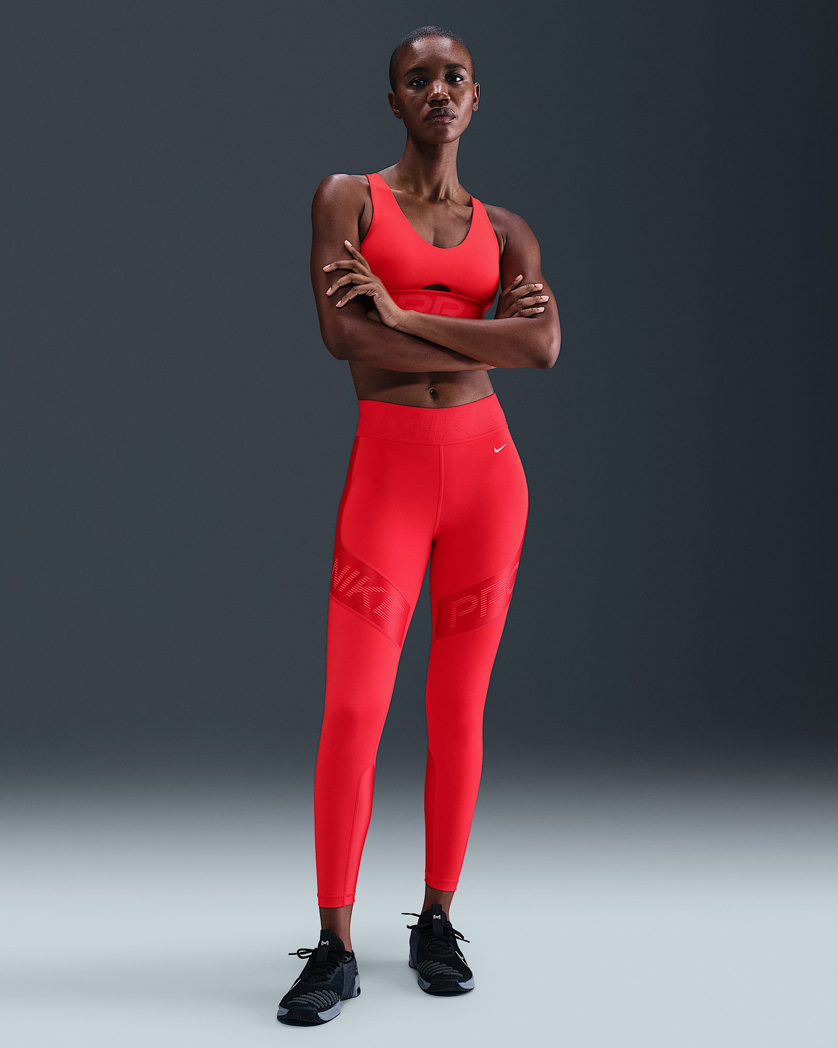 Nike Pro Sculpt Women's High-Waisted 7/8 Leggings - Light Crimson/Ember Glow/White
