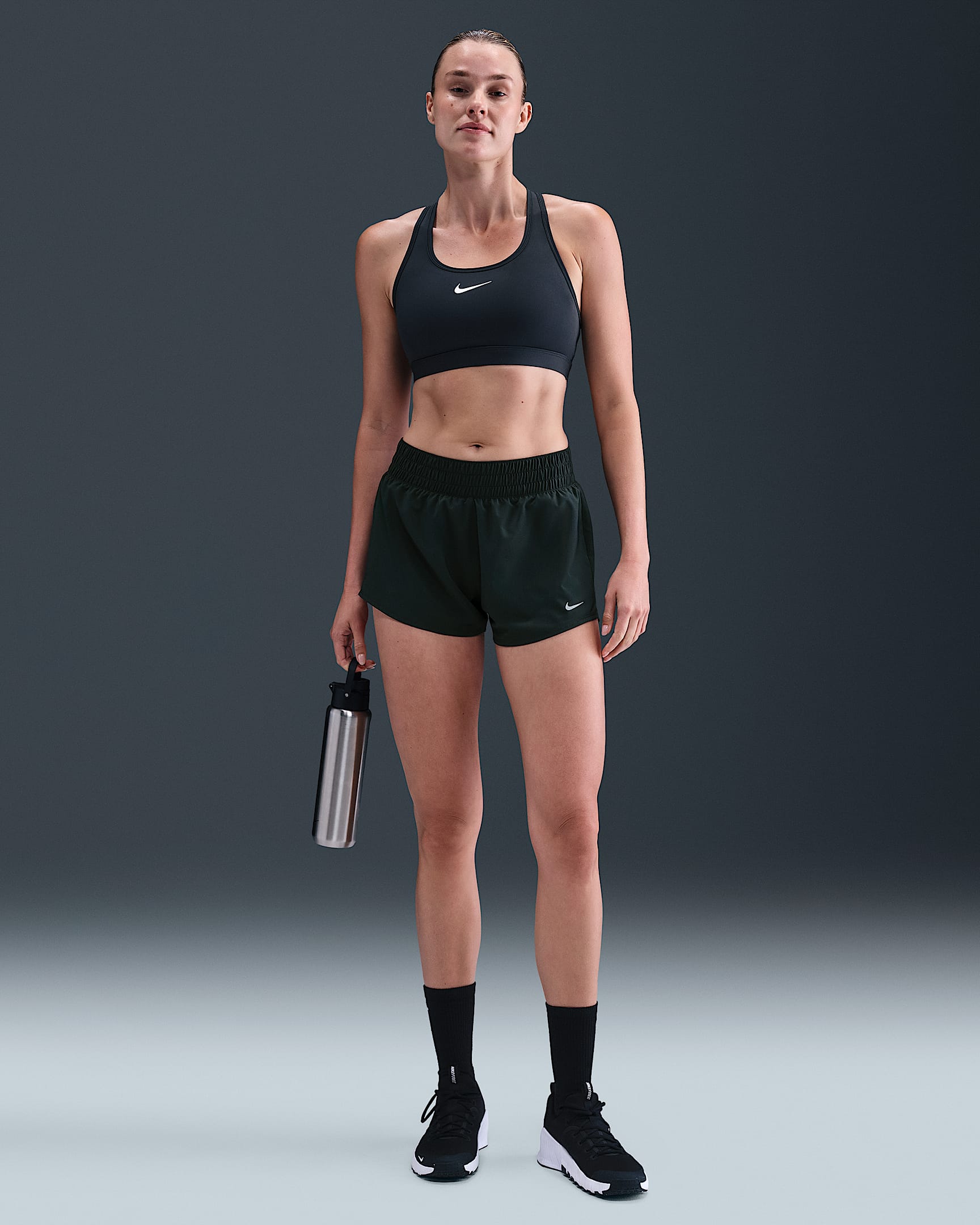 Nike One Women's Dri-FIT Mid-Rise 3" Brief-Lined Shorts - Seaweed