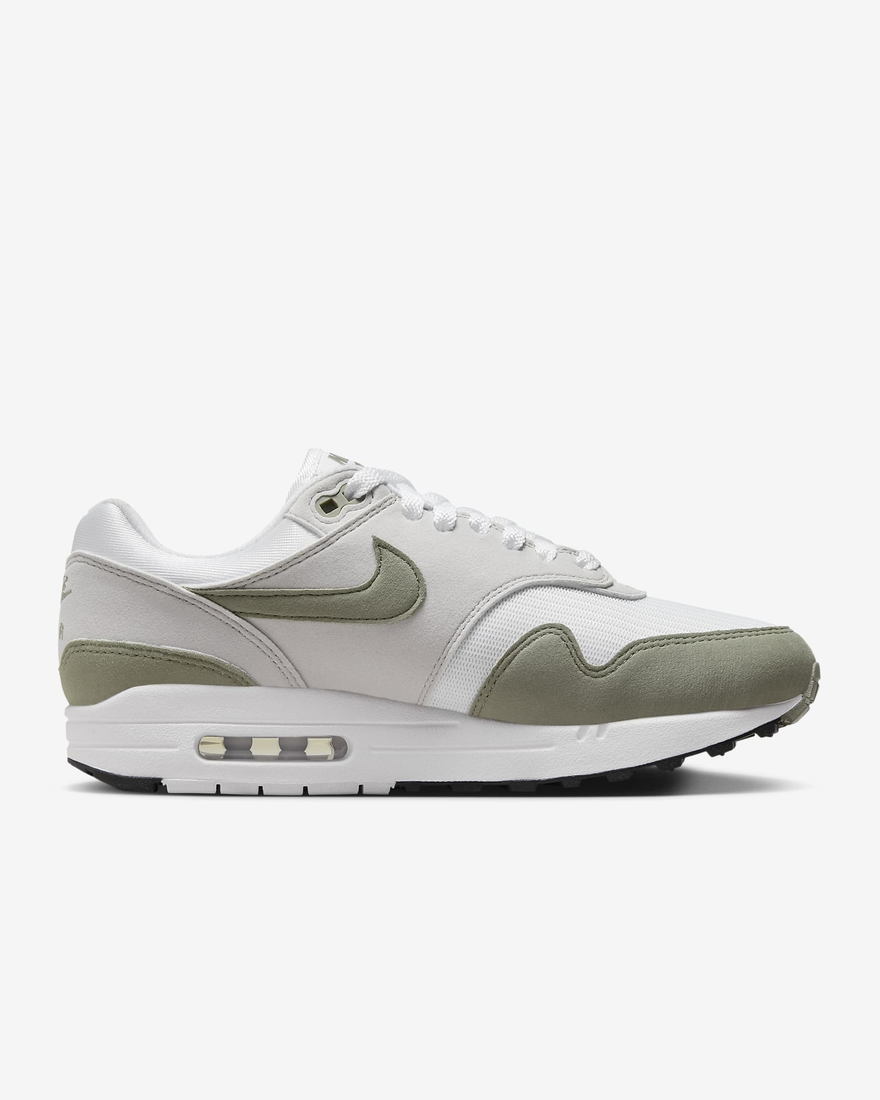 Nike Air Max 1 Women's Shoes - White/Neutral Grey/Black/Light Army