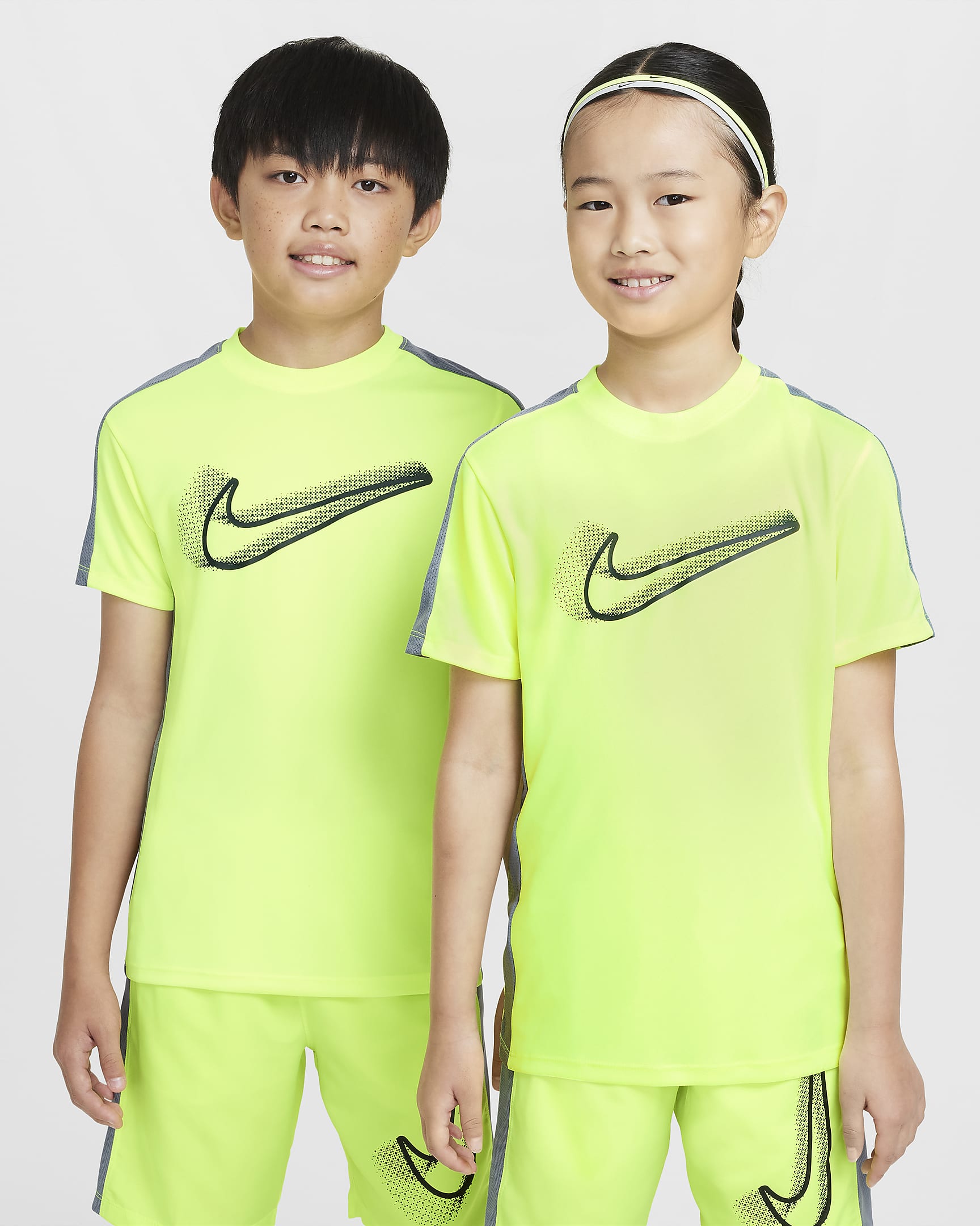 Nike Academy23 Older Kids' Dri-FIT Football Top - Volt/Cool Grey/Black