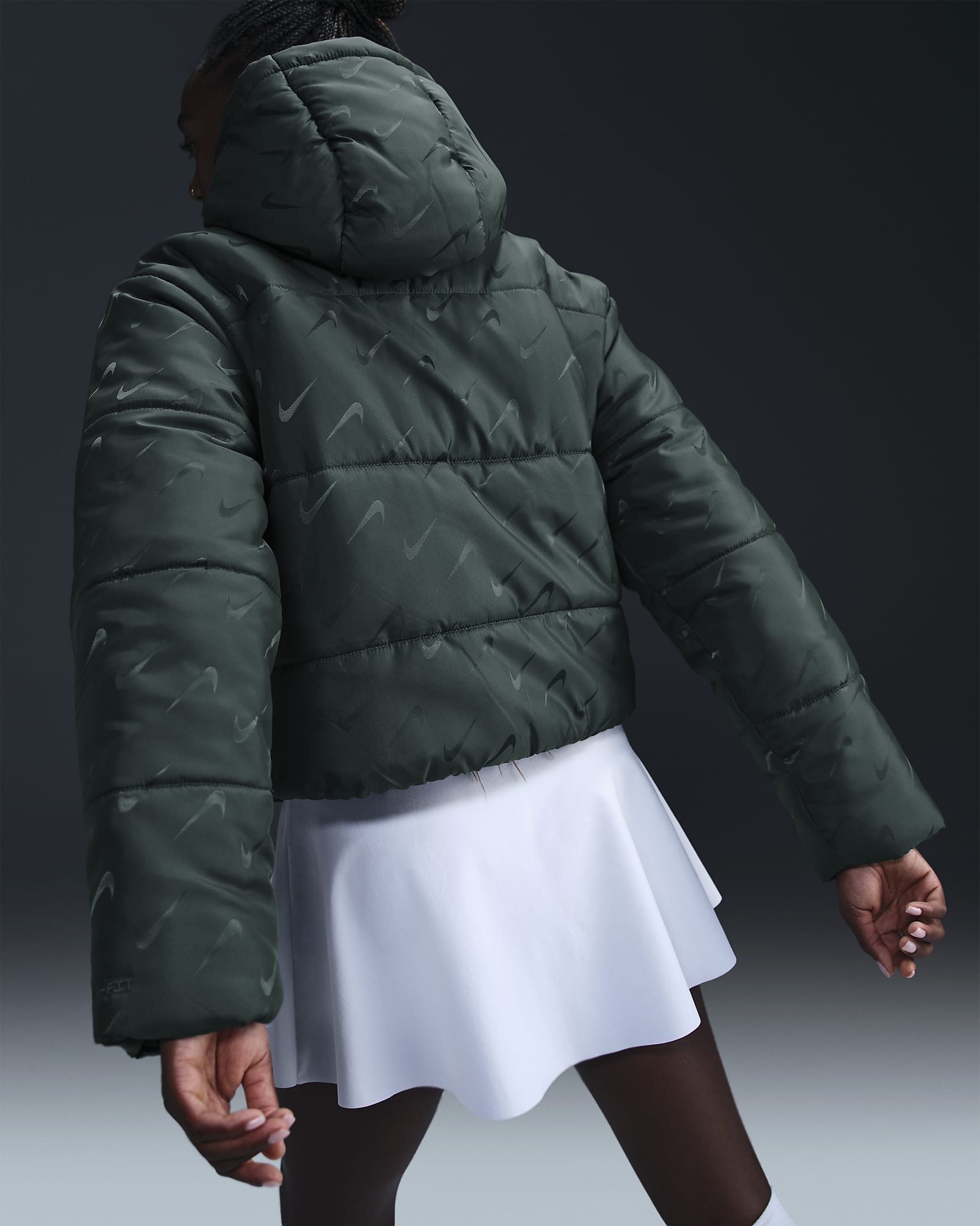 Nike Sportswear Classic Women's Therma-FIT Loose Puffer Jacket - Vintage Green/White