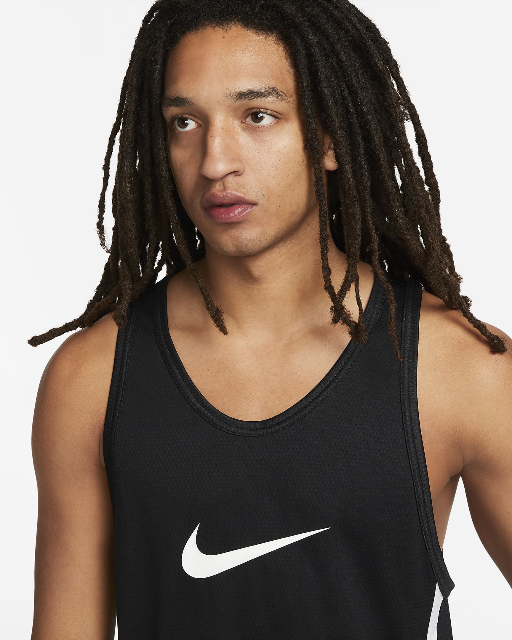 Maillot de basketball Dri-FIT Nike Icon pour homme - Noir/Noir/Blanc/Blanc