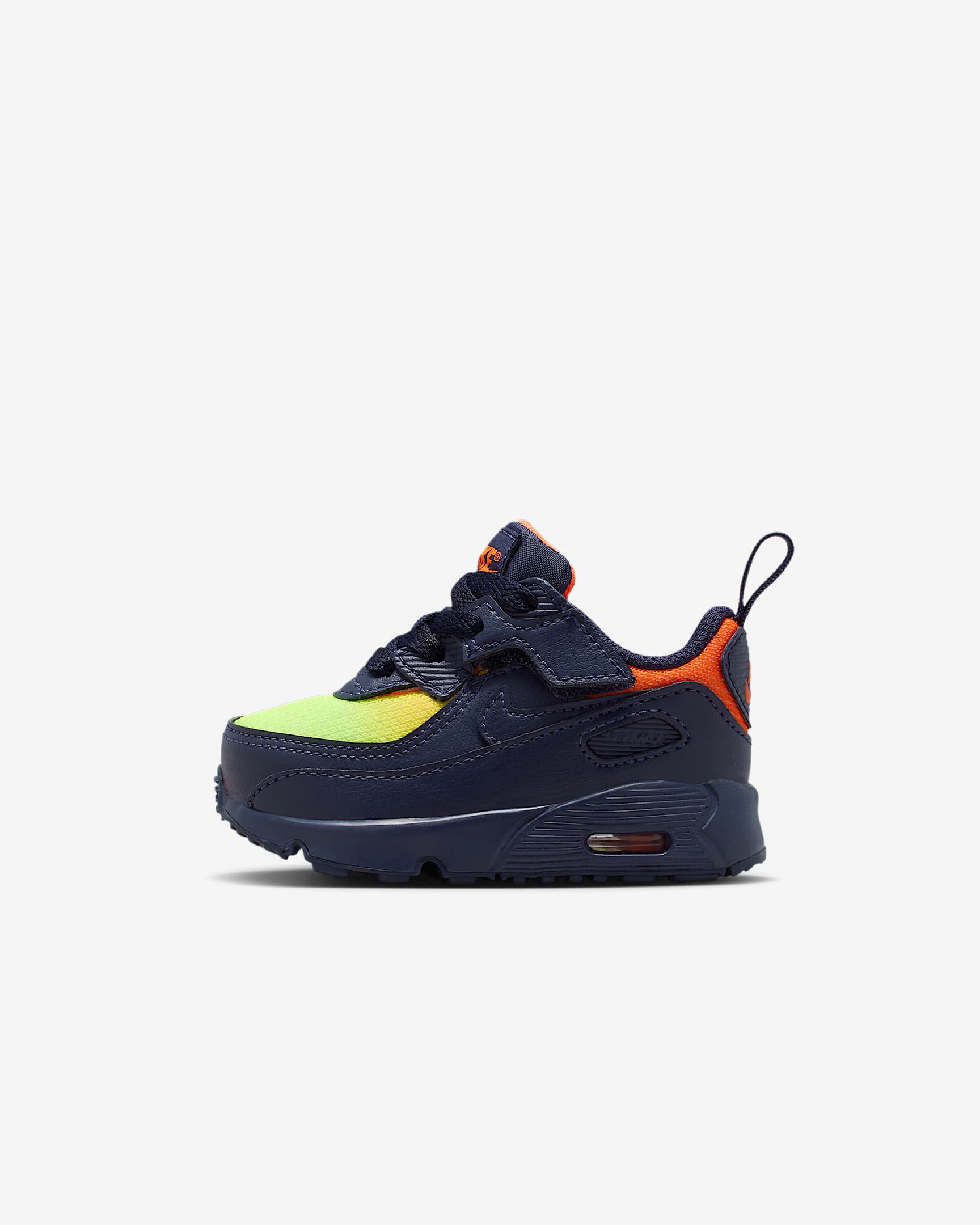 Nike Air Max 90 EasyOn Schuh für Babys und Kleinkinder - Lemon Venom/Hyper Crimson/Laser Orange/Blackened Blue