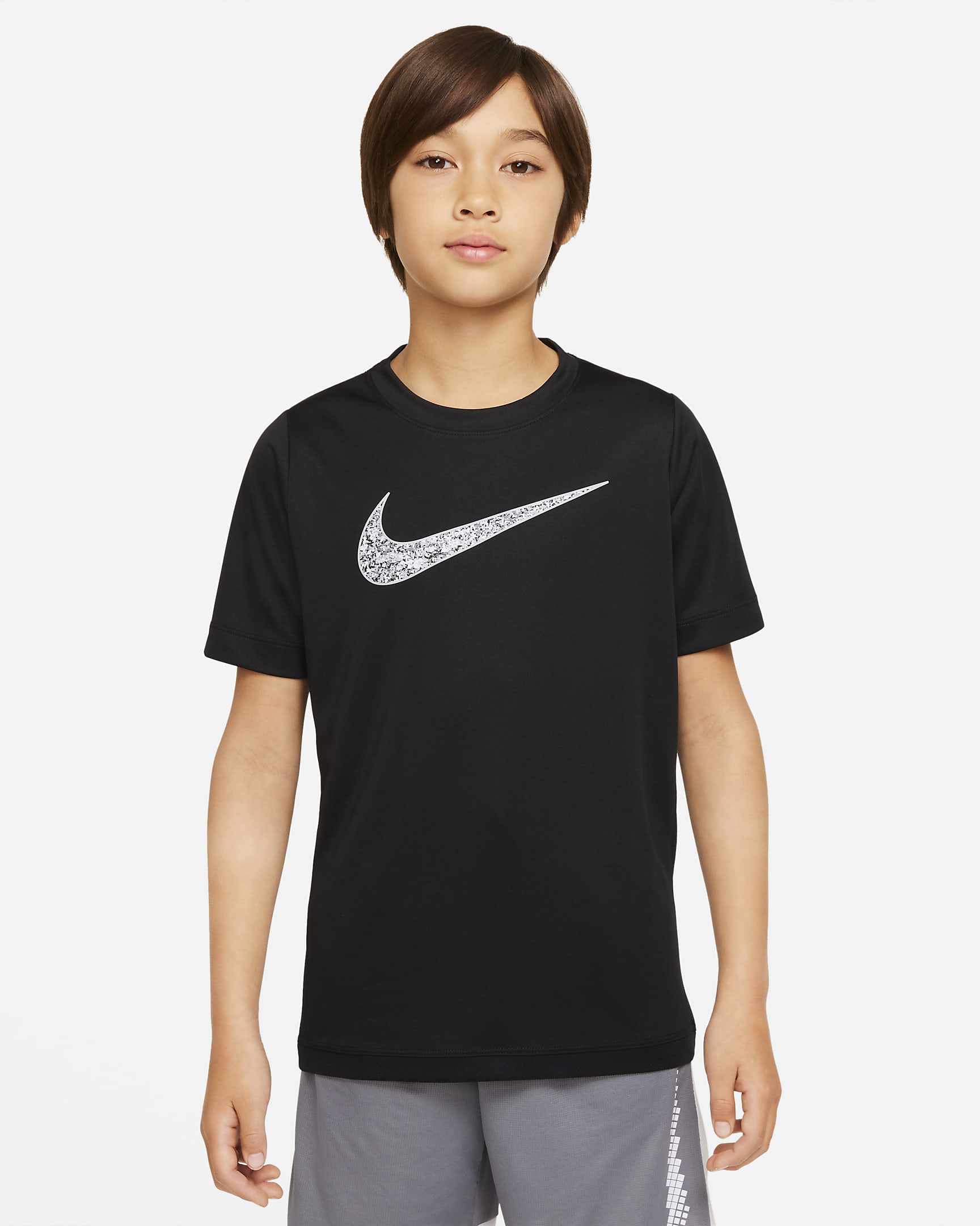 Nike Dri-FIT Trophy Older Kids' (Boys') Graphic Training Top - Black/Black