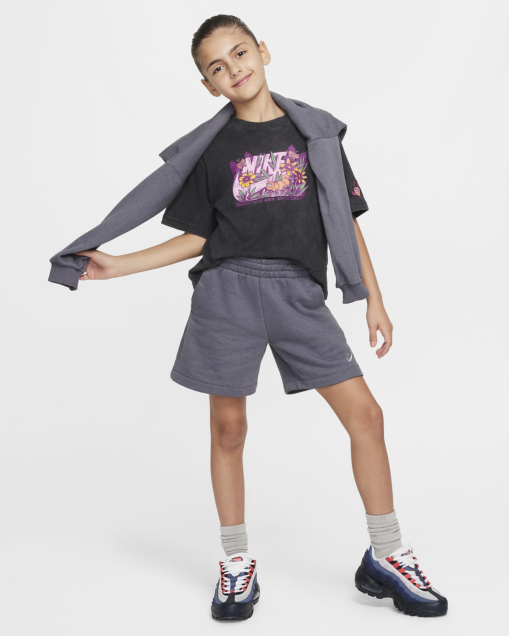 Playera para niña talla grande Nike Sportswear - Negro